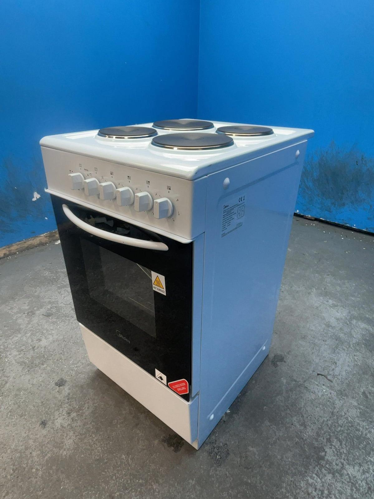 #GRC-166-179 - Midea 50cm Electric Cooker – Solid Plate Hob, Integrated Grill, White