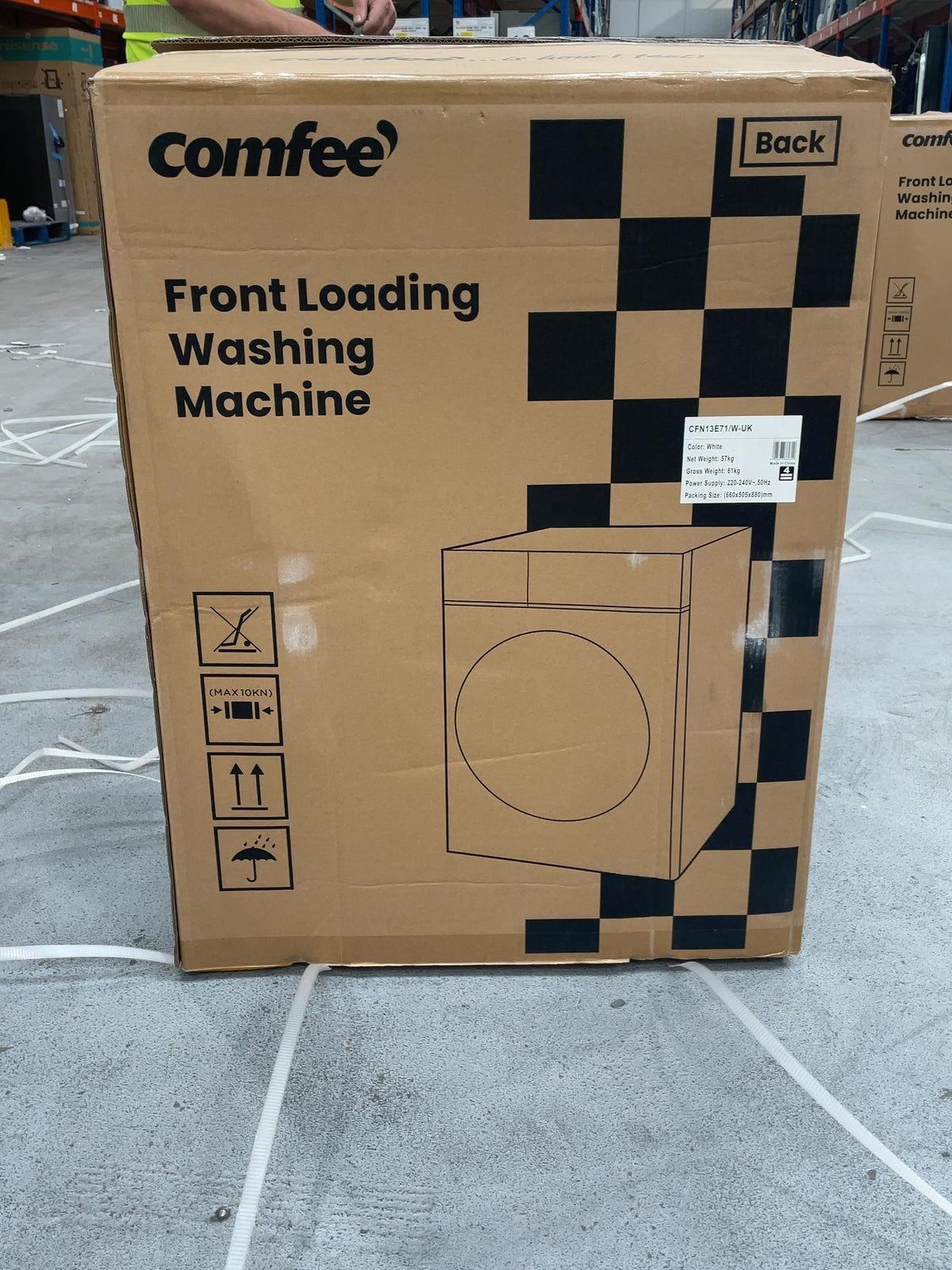 #GRC-166-287 - Comfee 7kg 1200rpm Washing Machine – Steam Wash & 15 Min Quick Cycle, White
