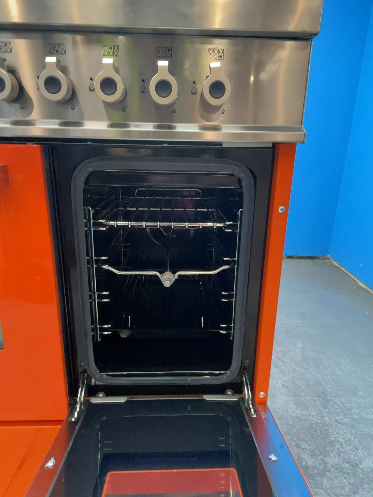 #GRC-166-360 - Bertazzoni Professional Series 90cm Dual Fuel Range Cooker – Double Oven, 6 Gas Burners, Arancio Orange