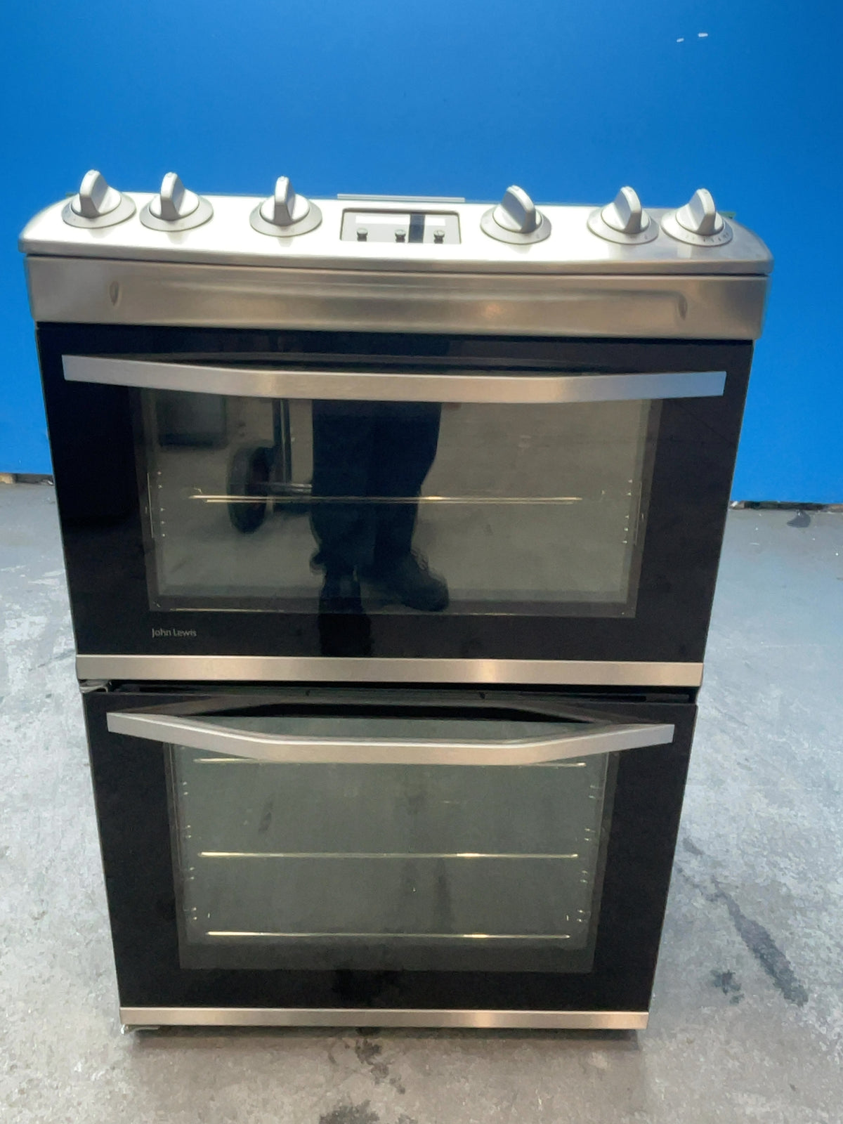 #GRC-166-371 - John Lewis Freestanding 60cm Gas Hob Cooker – Double Oven, 4 Gas Burners, Catalytic Liners, Stainless Steel