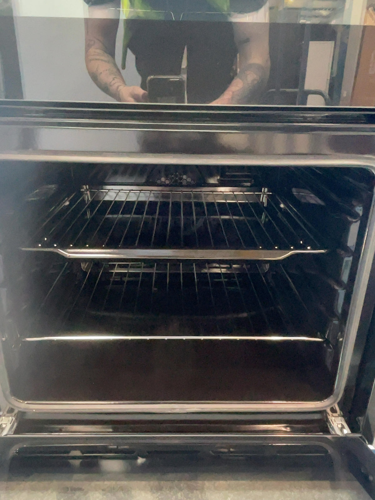 #GRC-166-431 - Indesit Built-In Double Oven – 105L Capacity, Fan Main Oven, Twin Grill, Black