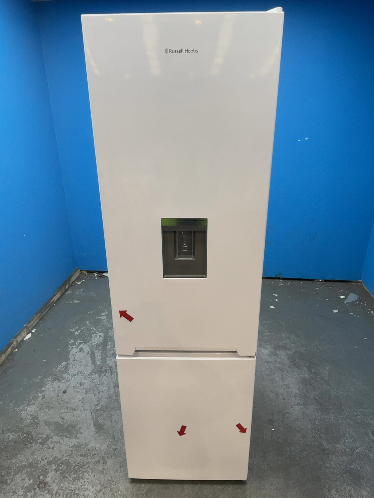 #GRC-166-514 - Russell Hobbs 70/30 Frost Free Fridge Freezer – 279L Capacity, Non-Plumbed Water Dispenser, White