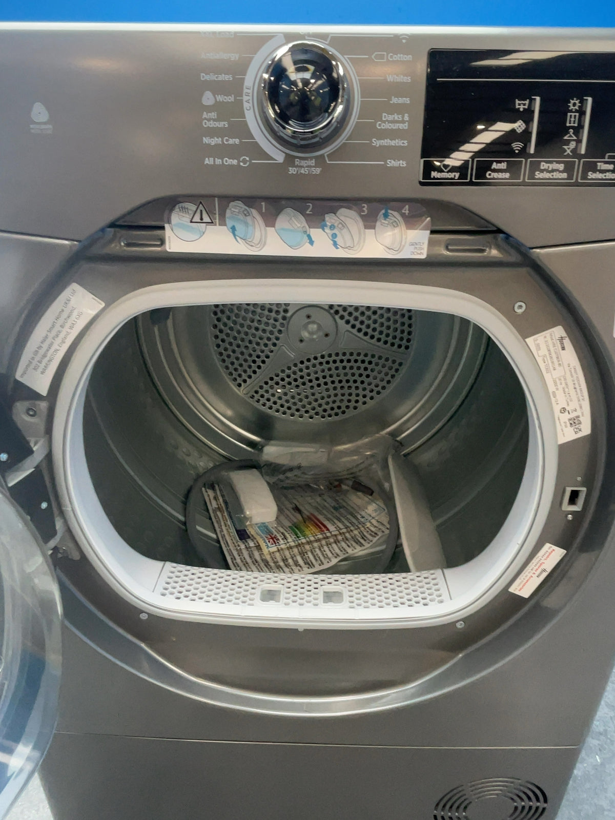 #GRC-166-538 - Hoover 10kg Condenser Tumble Dryer – WiFi Connected, Grey, B Energy Rating
