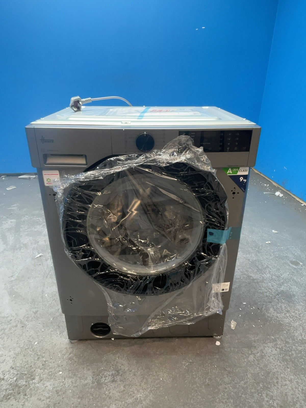 #GRC-166-571 - Hoover 9kg 1600rpm Integrated Washing Machine – AI Weight Sense, Graphite