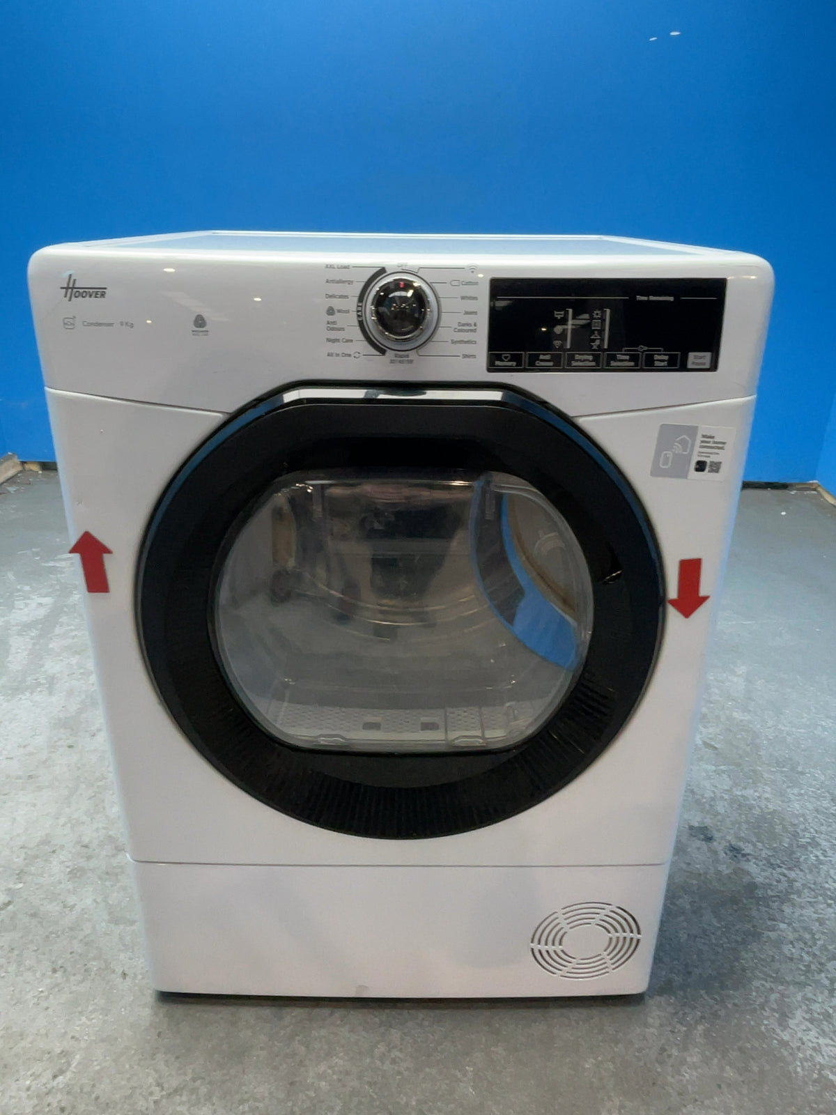 #GRC-166-663 - Hoover 9kg Condenser Tumble Dryer – WiFi Connected, White, B Energy Rating