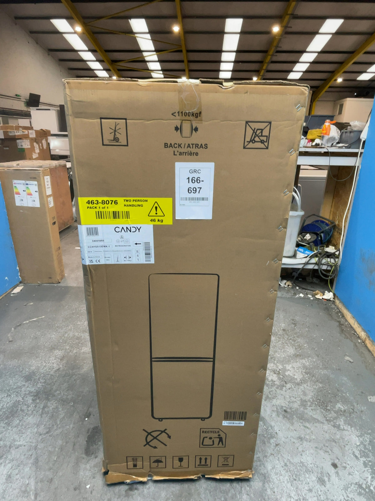 #GRC-166-697 - Candy 55cm Fridge Freezer – 185L, White, Static