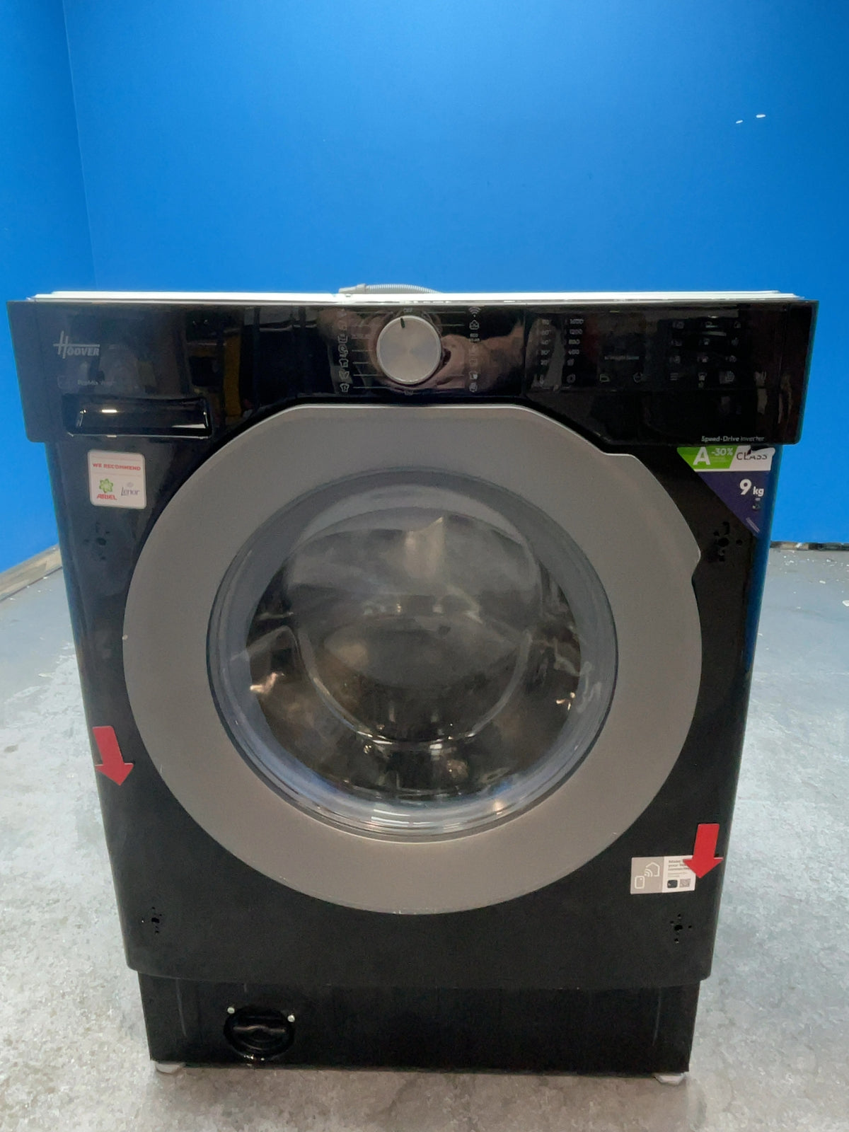 #GRC-166-739 - Hoover 8kg 1600rpm Integrated Washing Machine – AI Weight Sense, Black