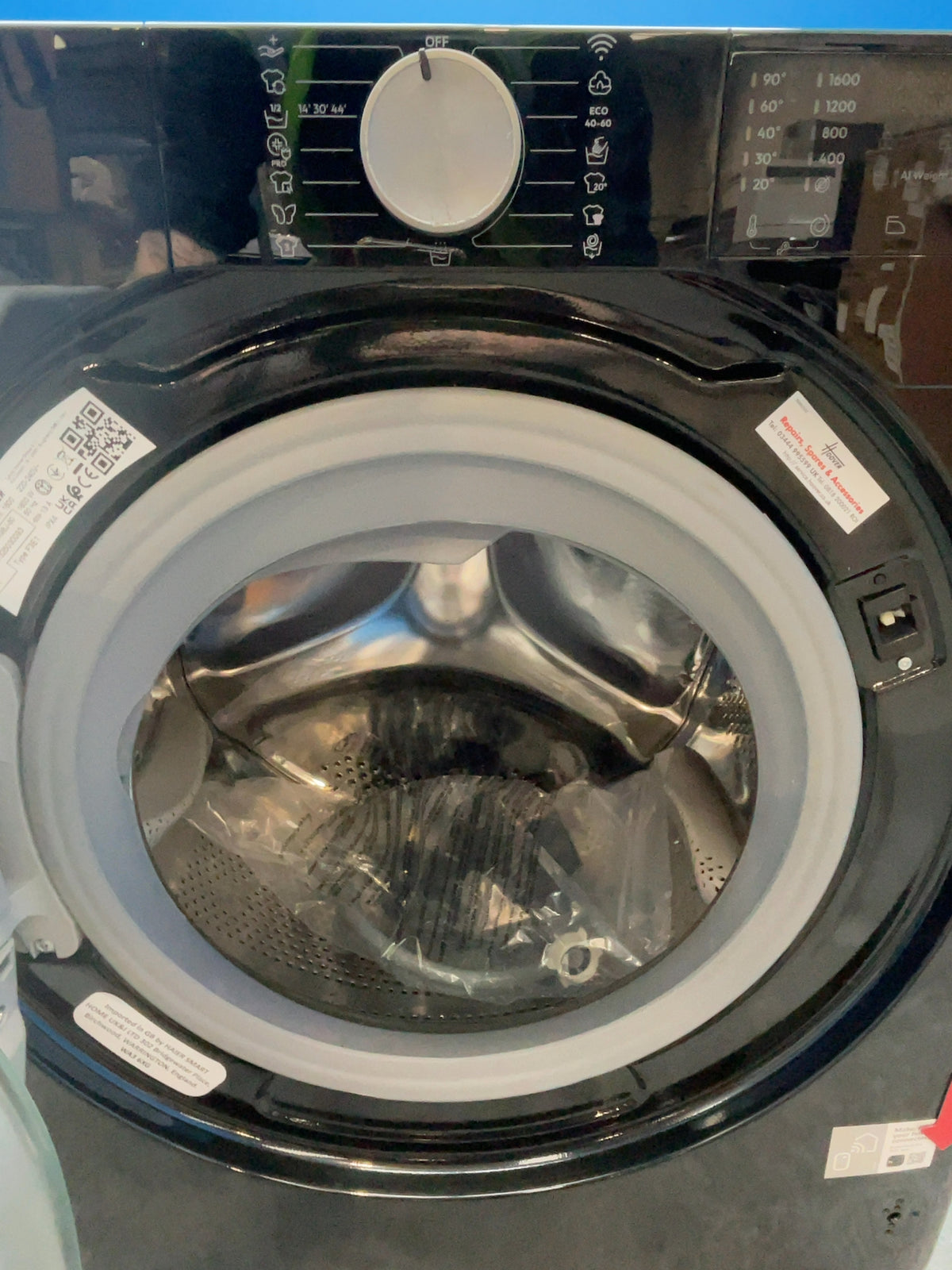 #GRC-166-739 - Hoover 8kg 1600rpm Integrated Washing Machine – AI Weight Sense, Black