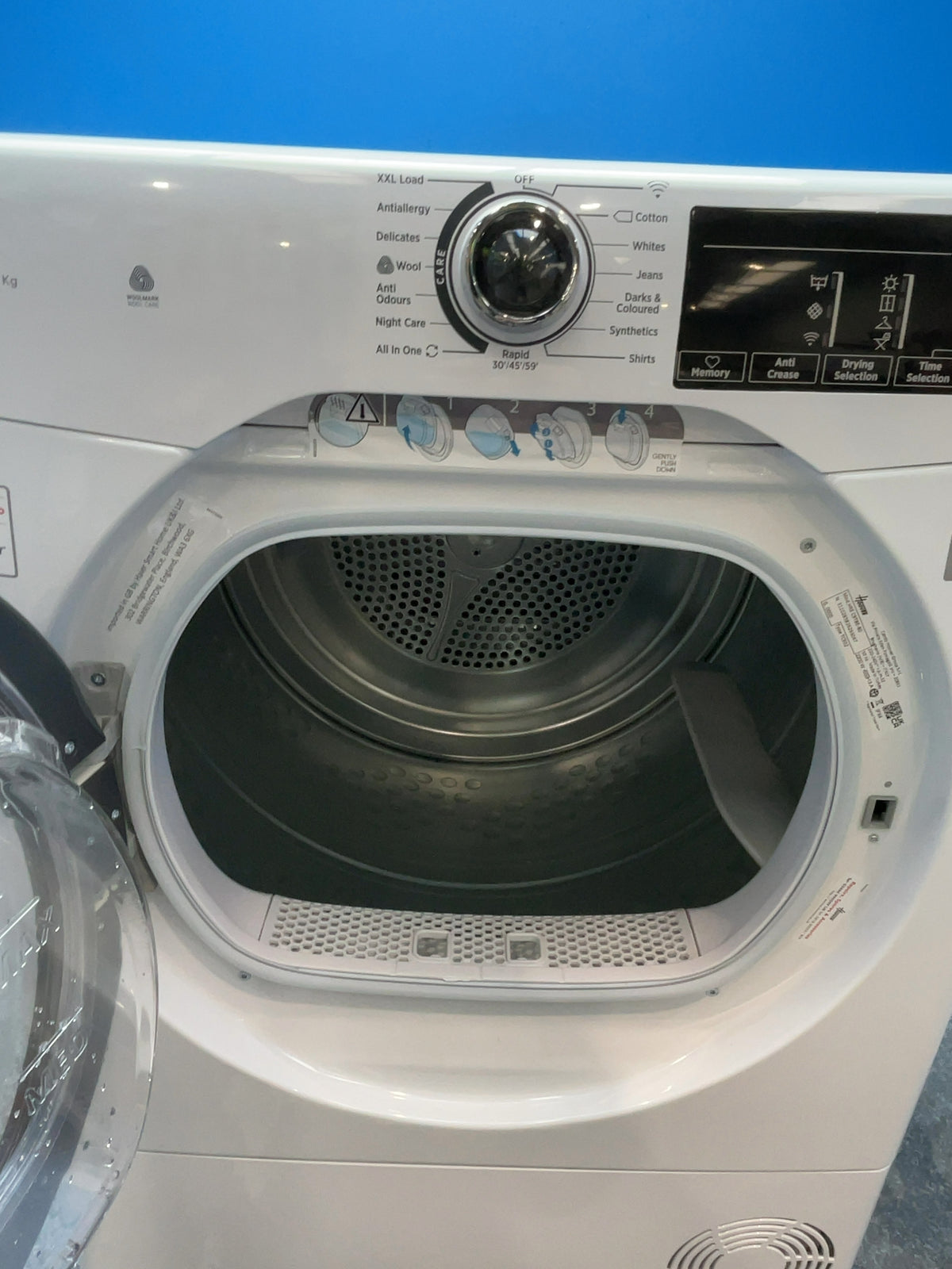 #GRC-166-783 - Hoover 9kg Condenser Tumble Dryer – WiFi Connected, White, B Energy Rating