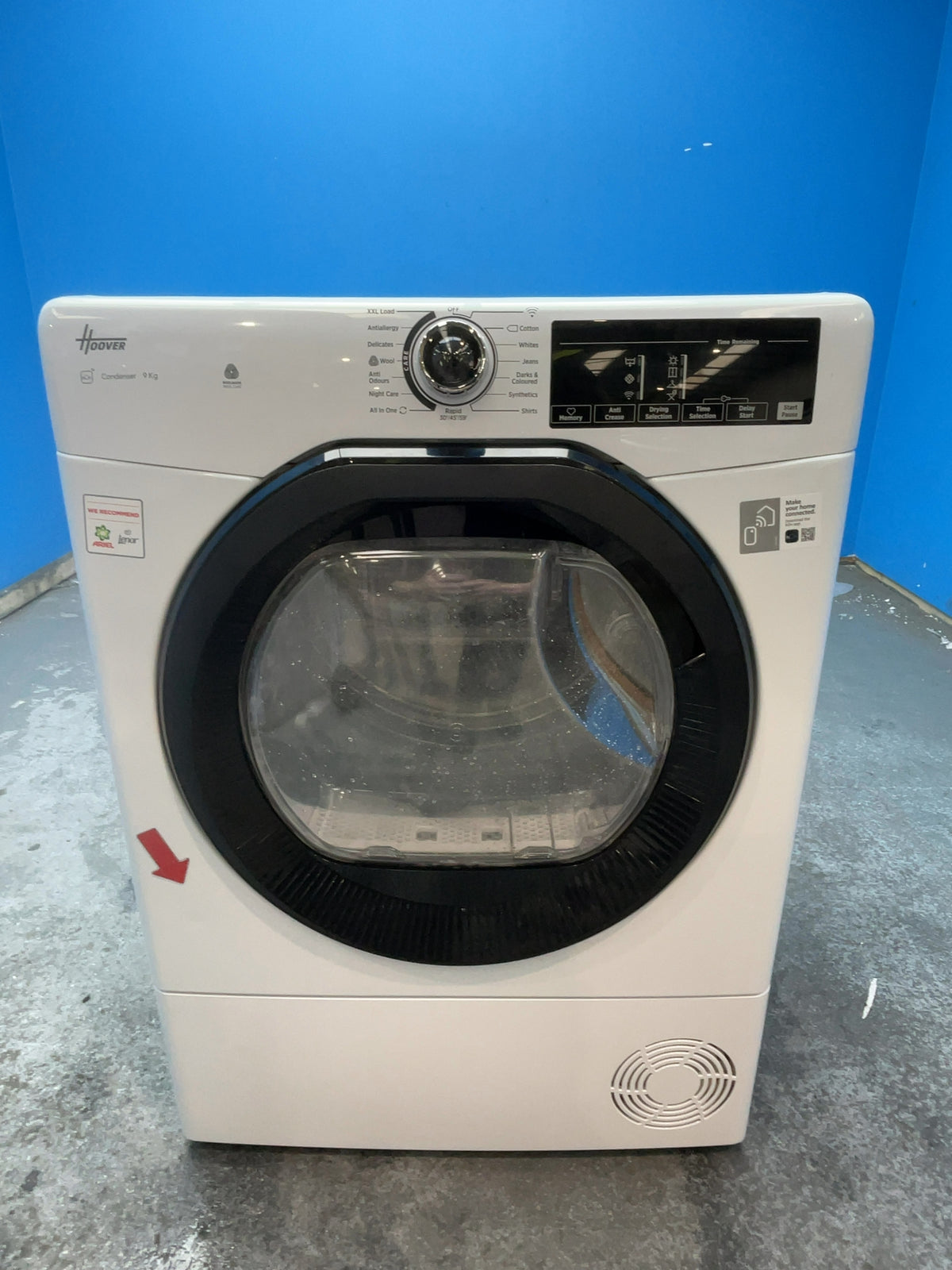 #GRC-166-792 - Hoover 9kg Condenser Tumble Dryer – WiFi Connected, White, B Energy Rating
