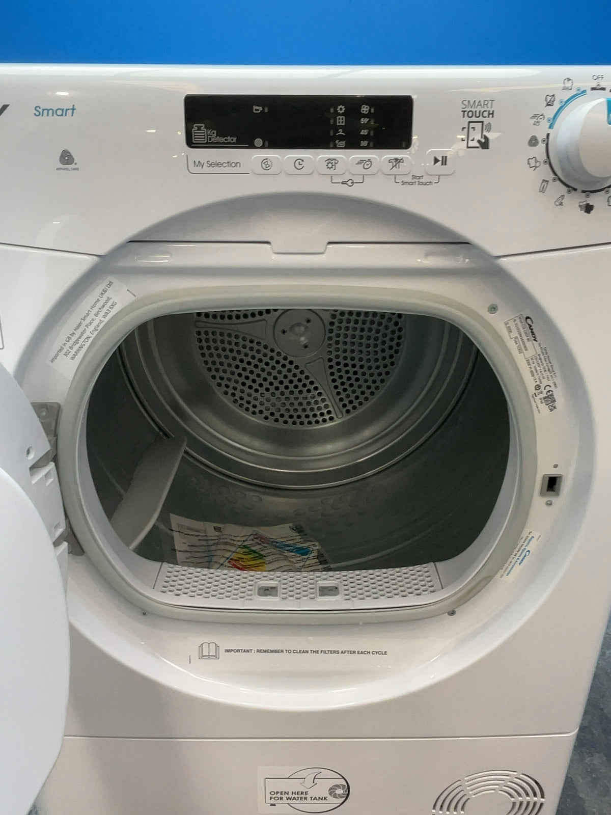 #GRC-166-798 - Candy Smart 9kg Condenser Tumble Dryer – WiFi Connected, White, G Energy Rating