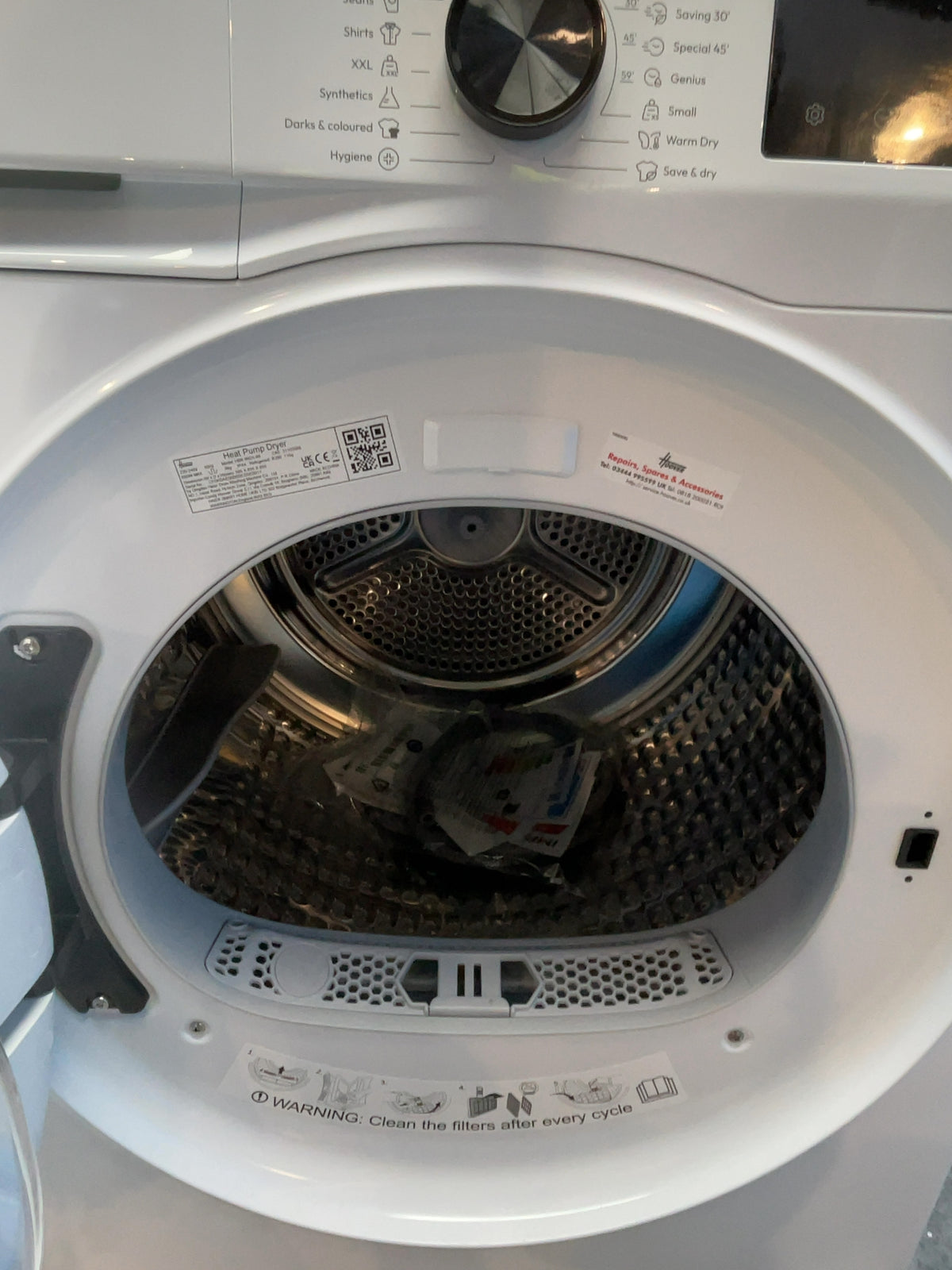 #GRC-166-822 - Hoover Pro Dry Series 3 9kg Heat Pump Tumble Dryer – Sensor Drying, White