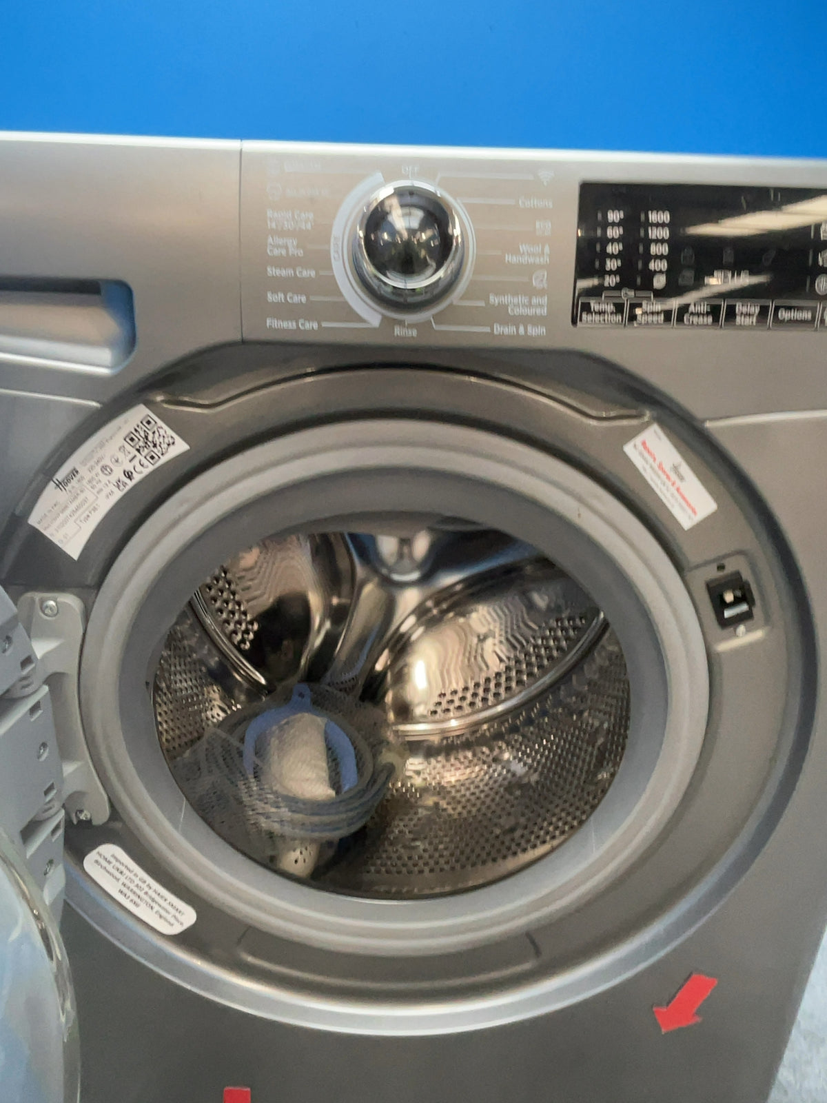 #GRC-166-828 - Hoover H-WASH 350 8kg 1600rpm Washing Machine – Power Care System, Anthracite