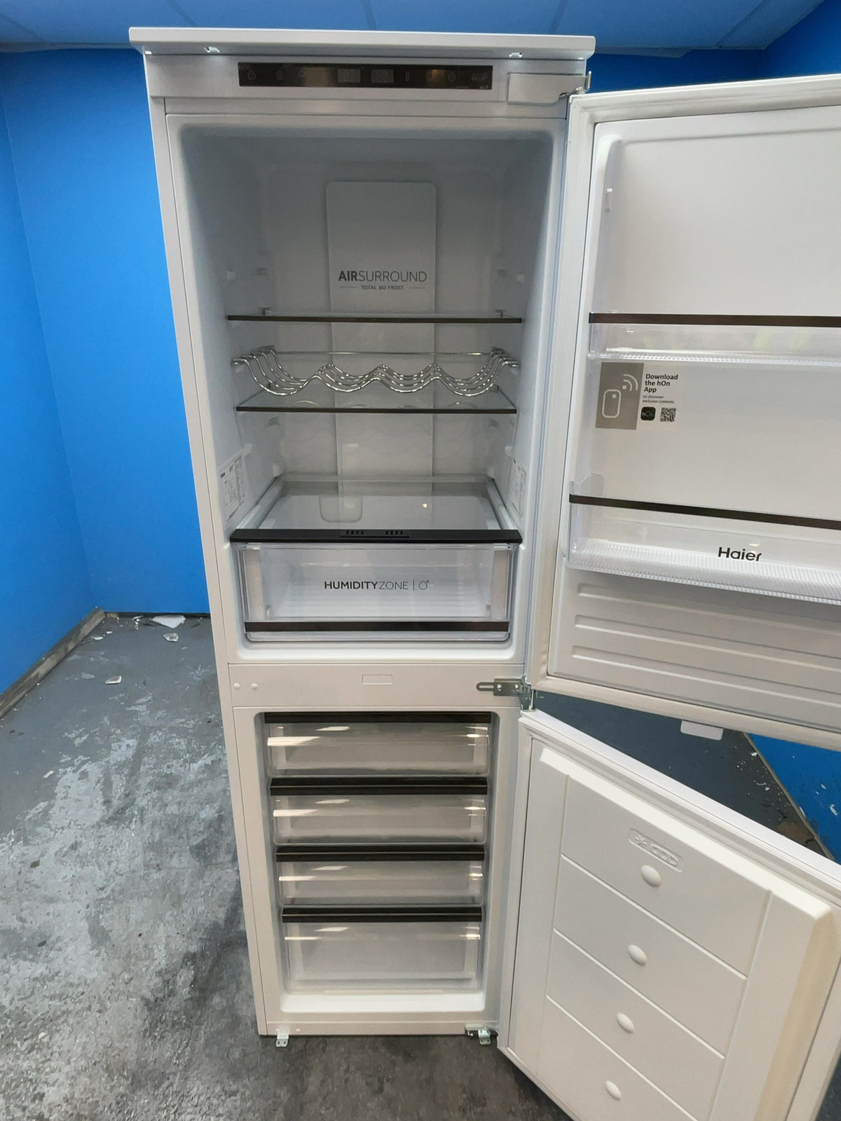 #GRC-166-834 - Haier 54cm Integrated Fridge Freezer – 242L, White, Total No Frost, Smart WiFi