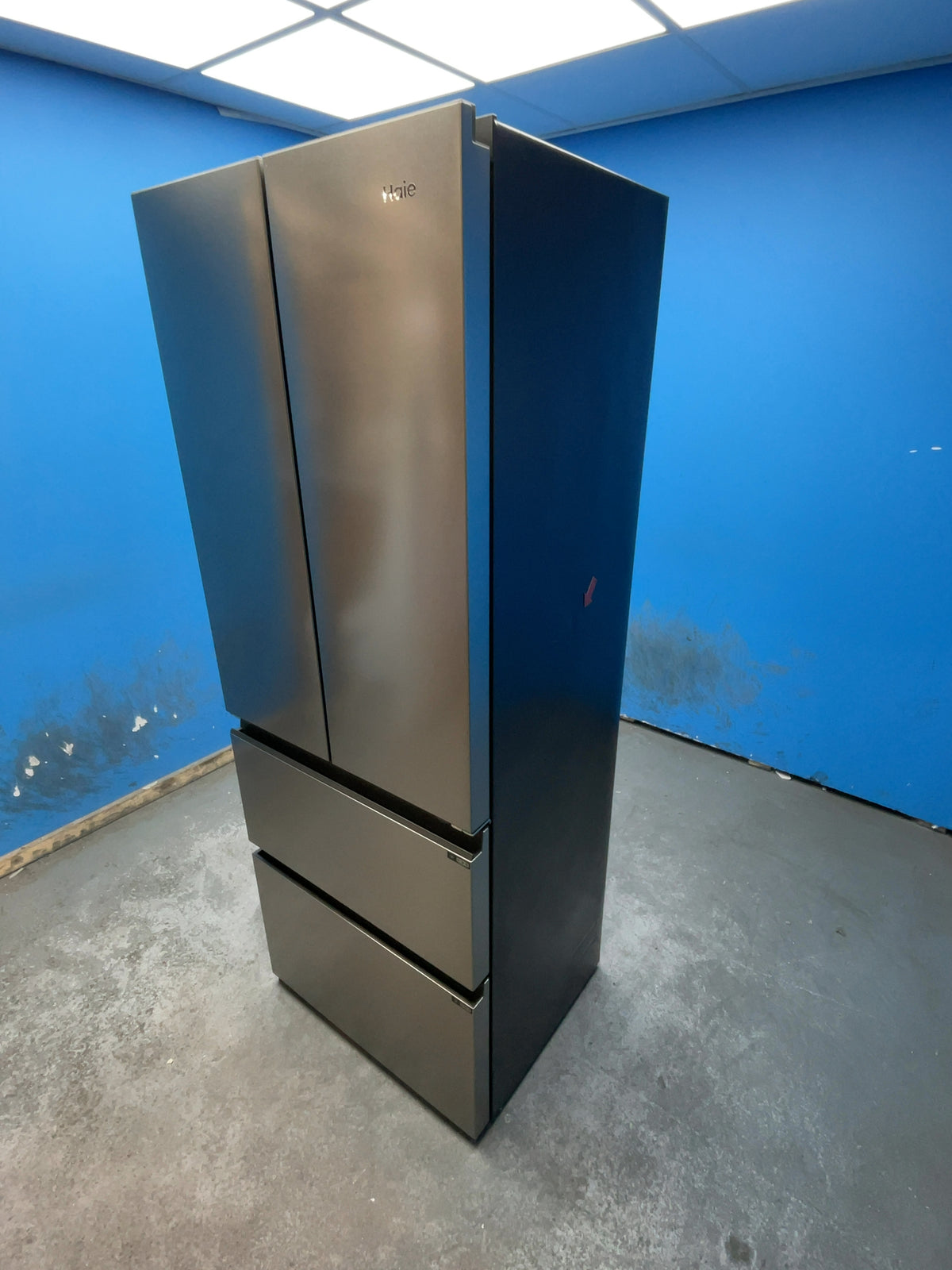 #GRC-166-945 - Haier Space-fit 70cm French Door Fridge Freezer – Total No Frost, Direct Access Freezer Drawers, Platinum Inox