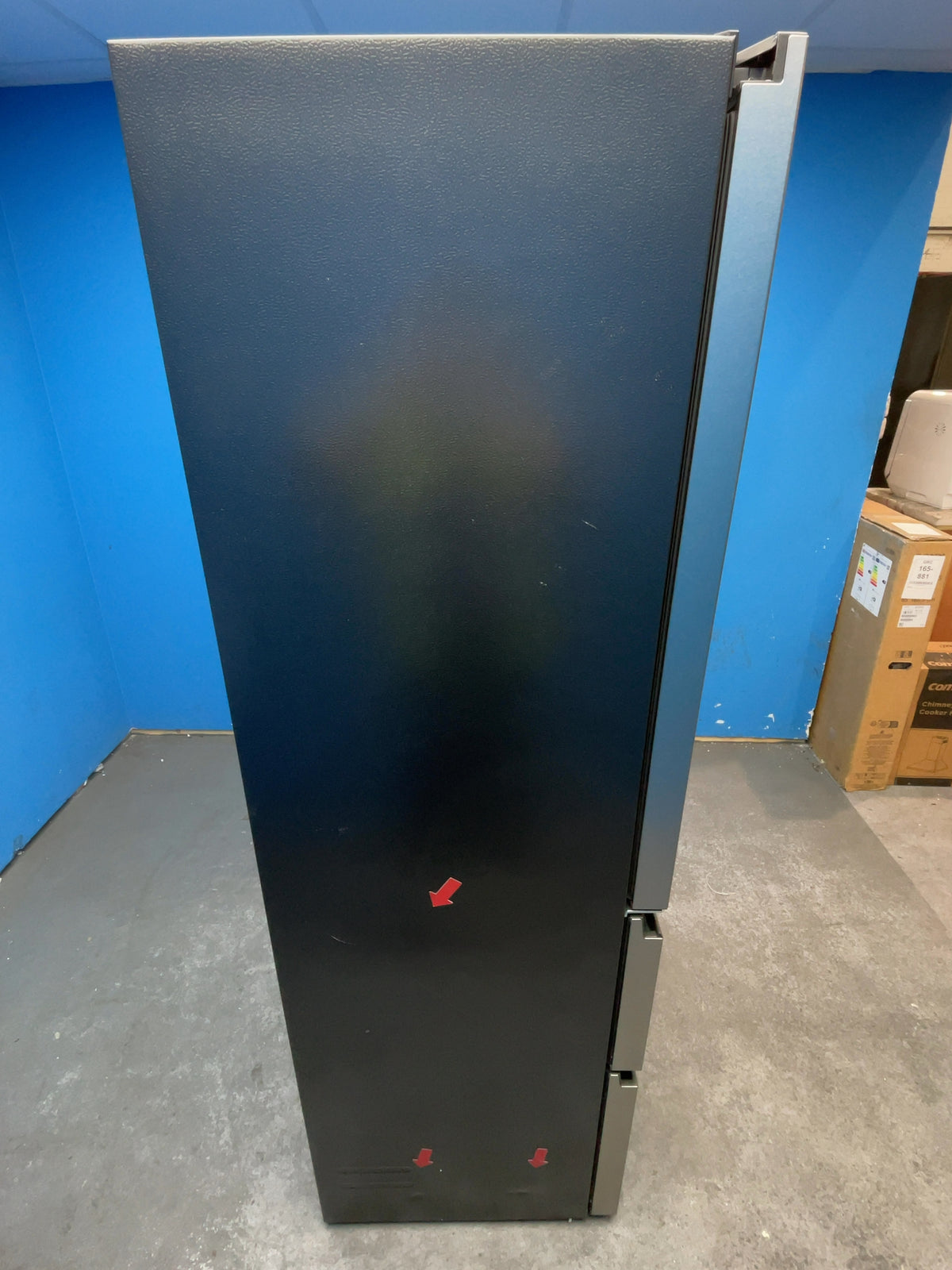 #GRC-166-945 - Haier Space-fit 70cm French Door Fridge Freezer – Total No Frost, Direct Access Freezer Drawers, Platinum Inox