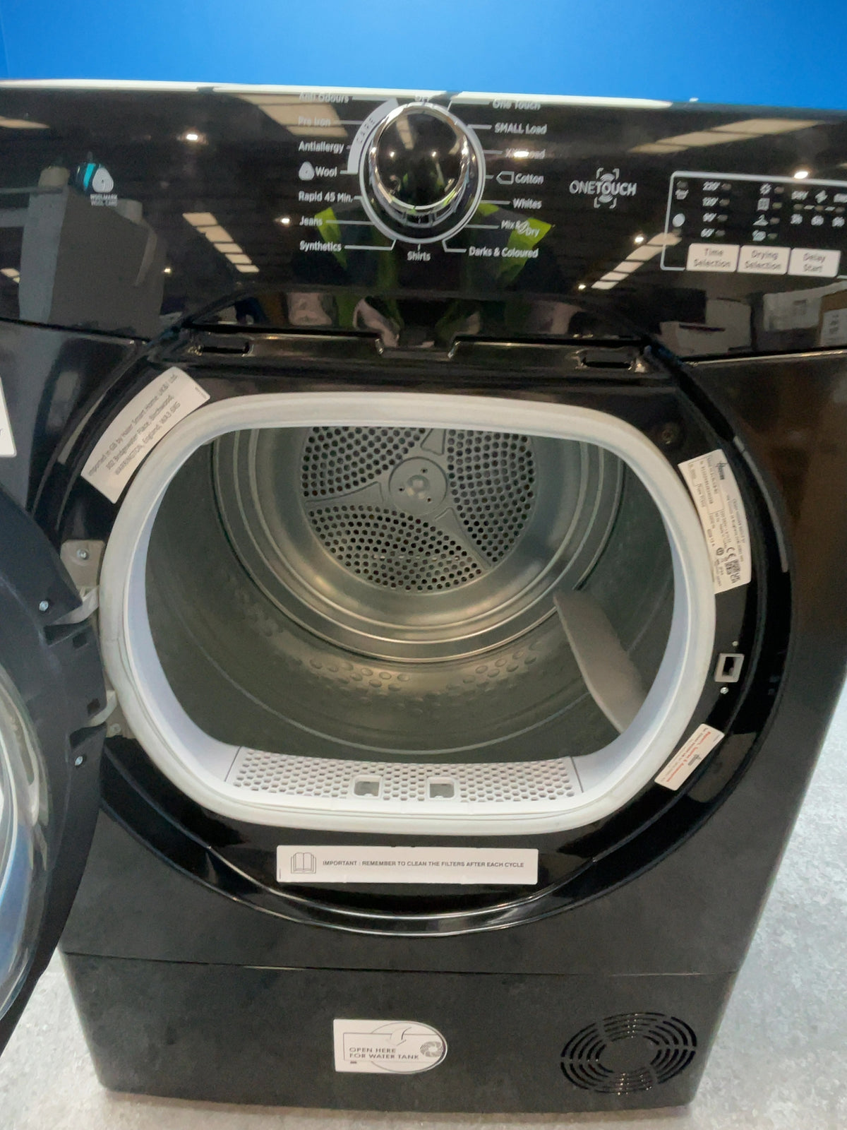 #GRC-166-974 - Hoover 8kg Condenser Tumble Dryer – Sensor Drying, Black, B Energy Rating