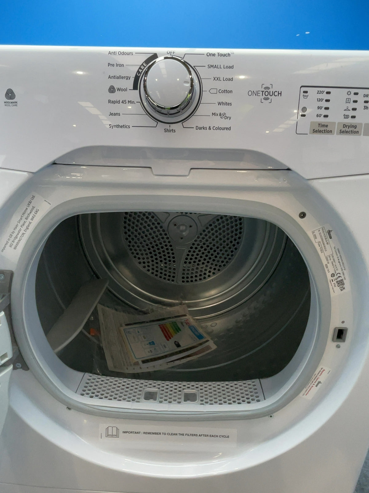 #GRC-166-988 - Hoover 8kg Condenser Tumble Dryer – WiFi Connected, White, B Energy Rating