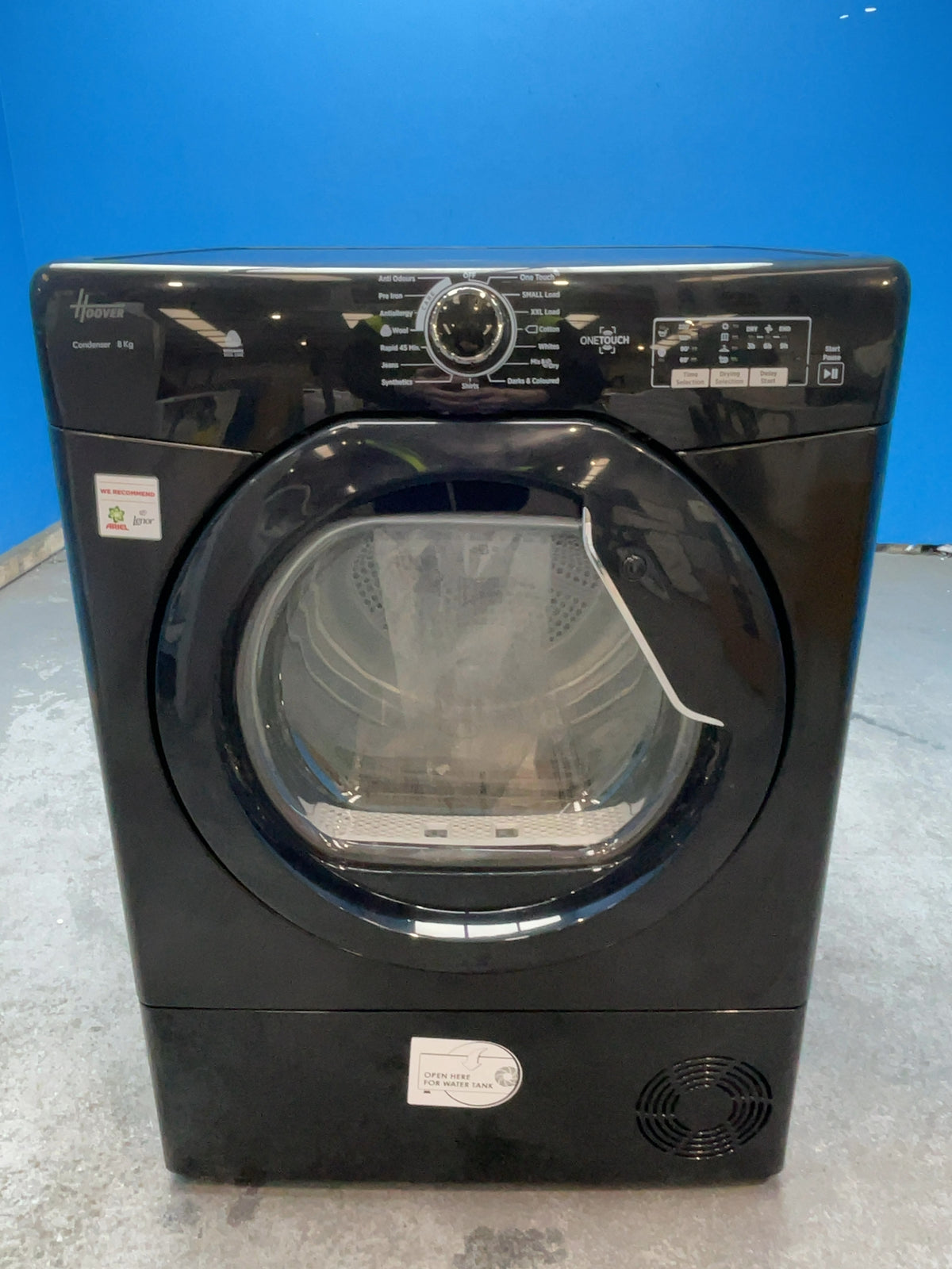 #GRC-166-990 - Hoover 8kg Condenser Tumble Dryer – Sensor Drying, Black, B Energy Rating