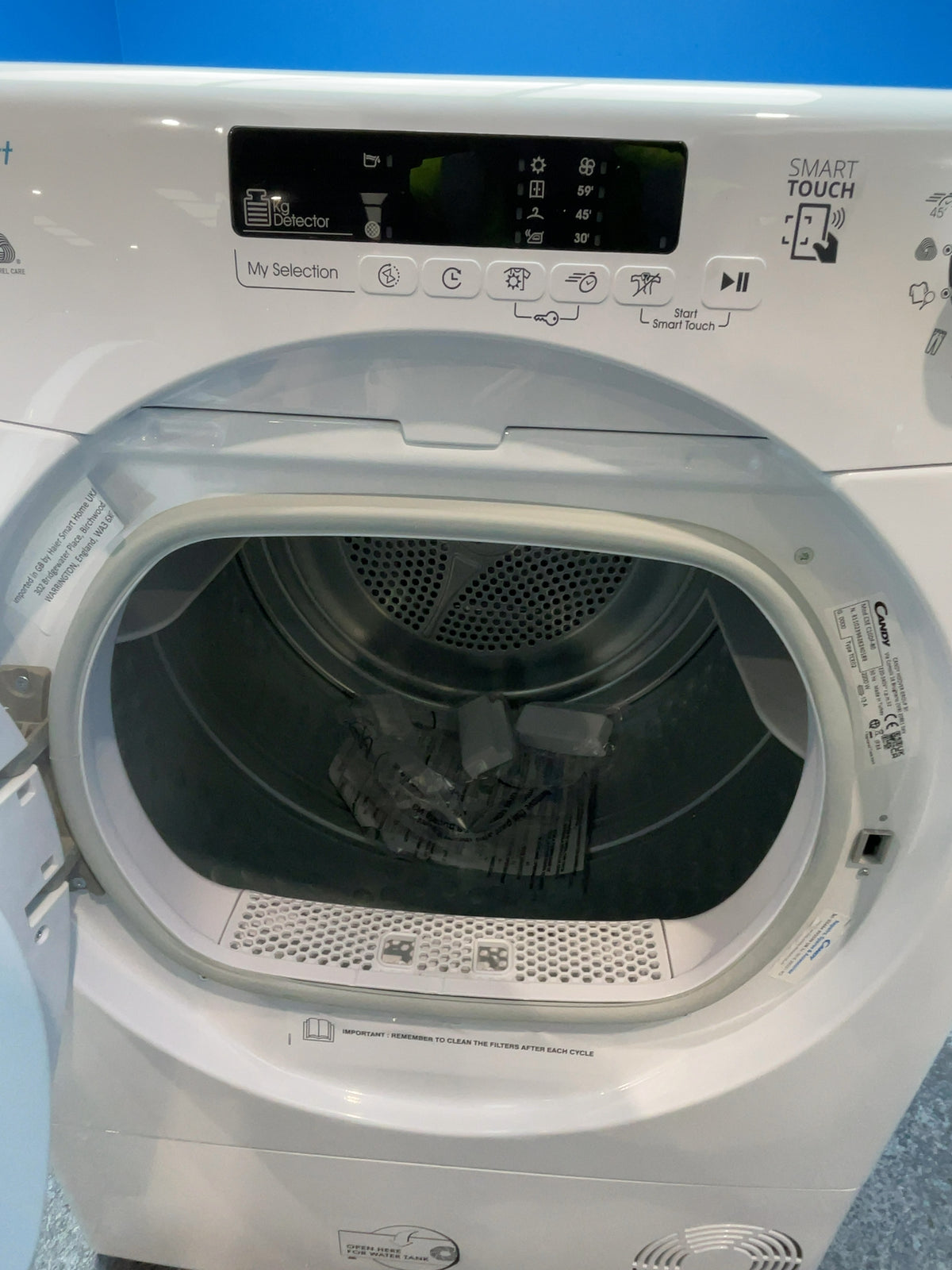 #GRC-167-095 - Candy Smart 10kg Condenser Tumble Dryer – Sensor Drying, White, G Energy Rating