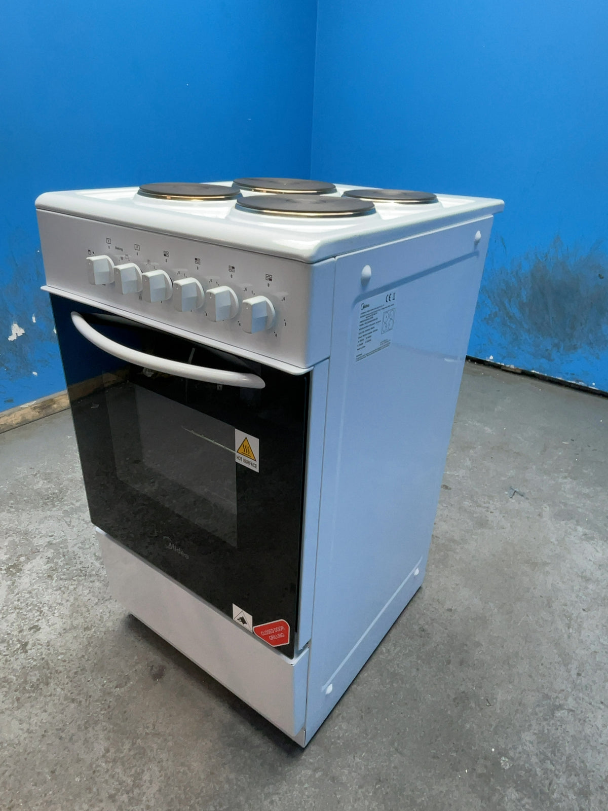 #GRC-167-122 - Midea 50cm Electric Cooker – Solid Plate Hob, Integrated Grill, White