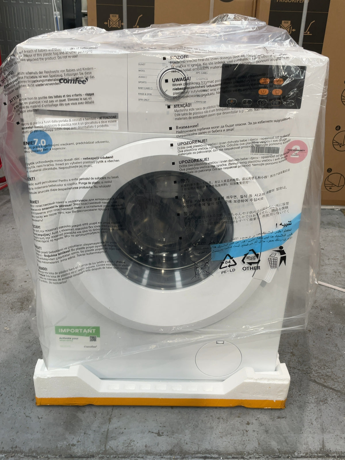 #GRC-167-139 - Comfee 7kg 1200rpm Washing Machine – Steam Wash & 15 Min Quick Cycle, White
