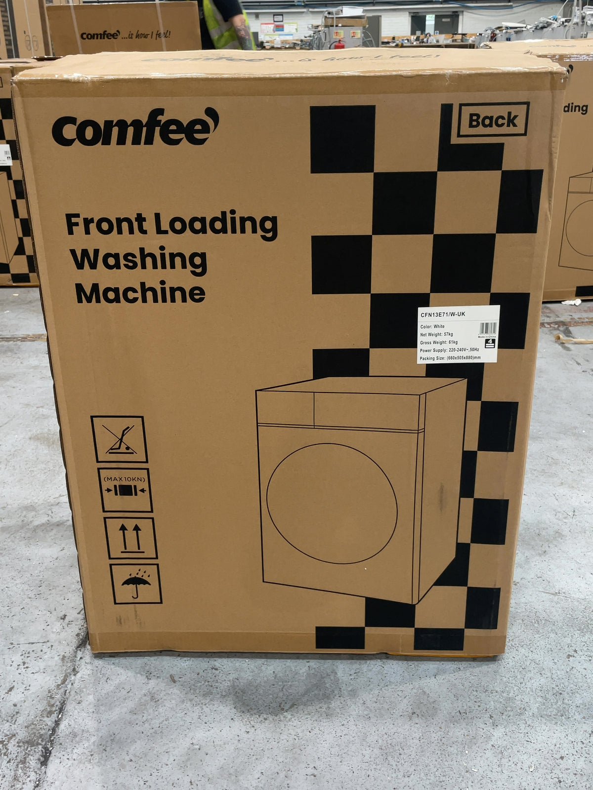 #GRC-167-141 - Comfee 7kg 1200rpm Washing Machine – Steam Wash & 15 Min Quick Cycle, White