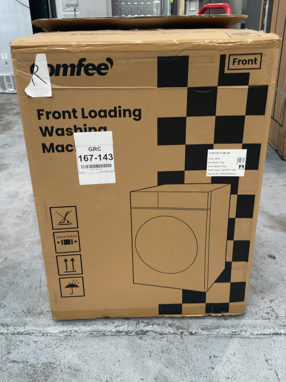 #GRC-167-143 - Comfee 7kg 1200rpm Washing Machine – Steam Wash & 15 Min Quick Cycle, White
