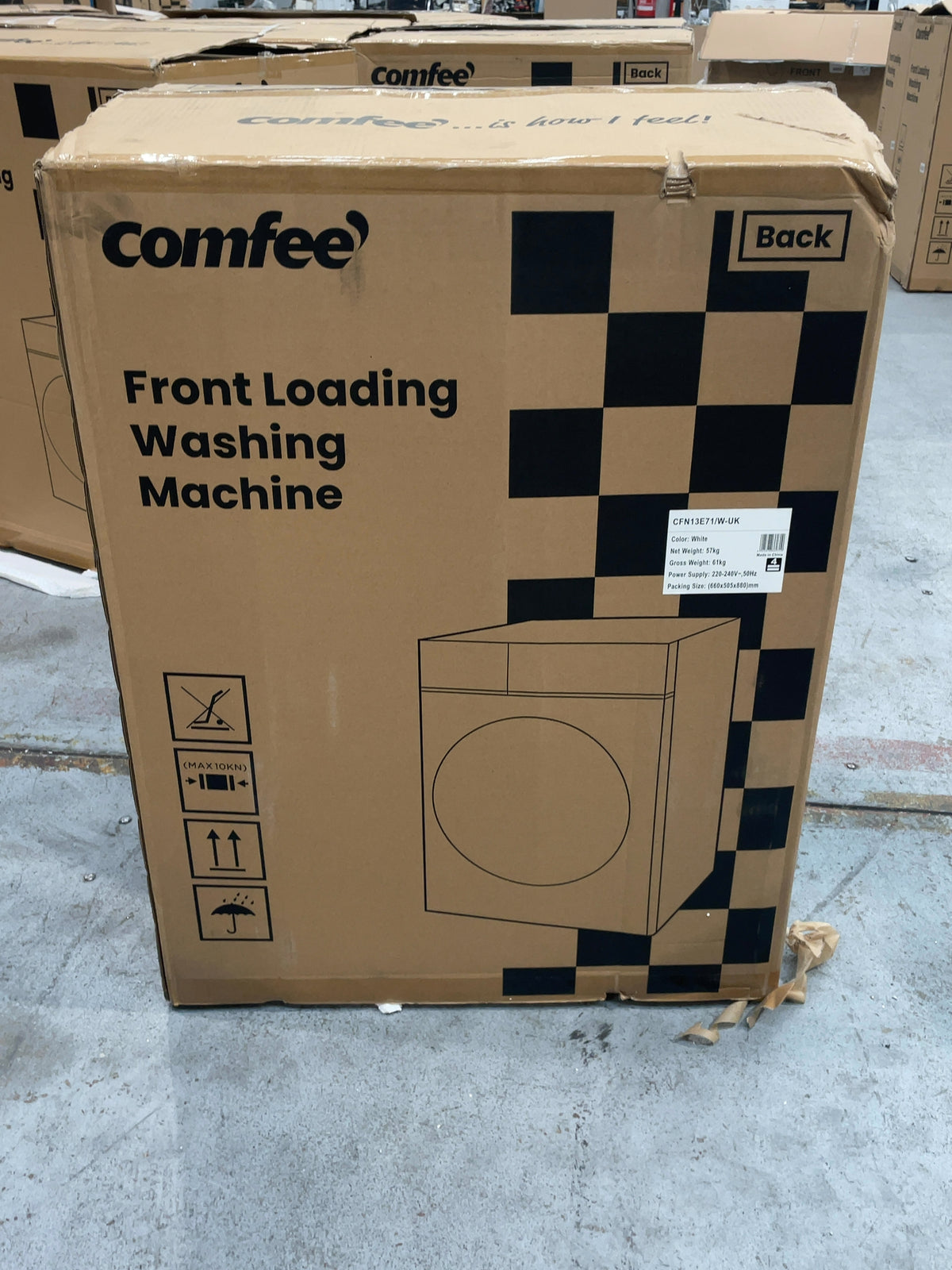 #GRC-167-145 - Comfee 7kg 1200rpm Washing Machine – Steam Wash & 15 Min Quick Cycle, White