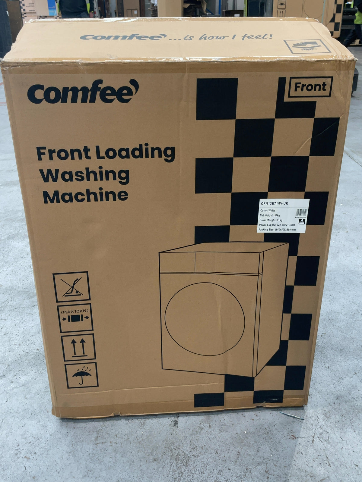 #GRC-167-151 - Comfee 7kg 1200rpm Washing Machine – Steam Wash & 15 Min Quick Cycle, White