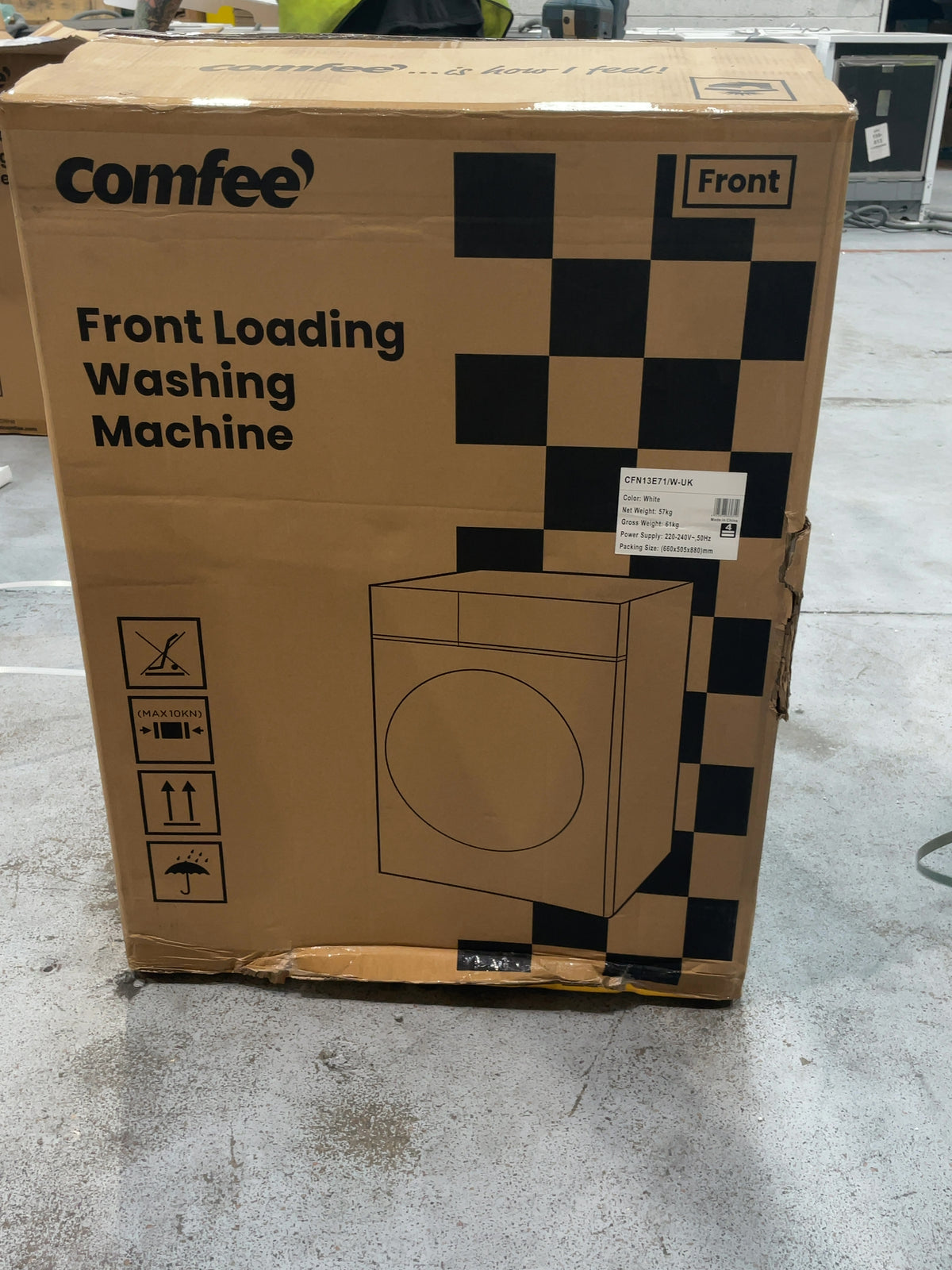 #GRC-167-156 - Comfee 7kg 1200rpm Washing Machine – Steam Wash & 15 Min Quick Cycle, White