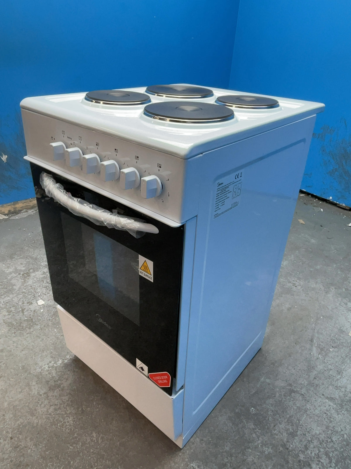 #GRC-167-361 - Midea 50cm Electric Cooker – Solid Plate Hob, Integrated Grill, White