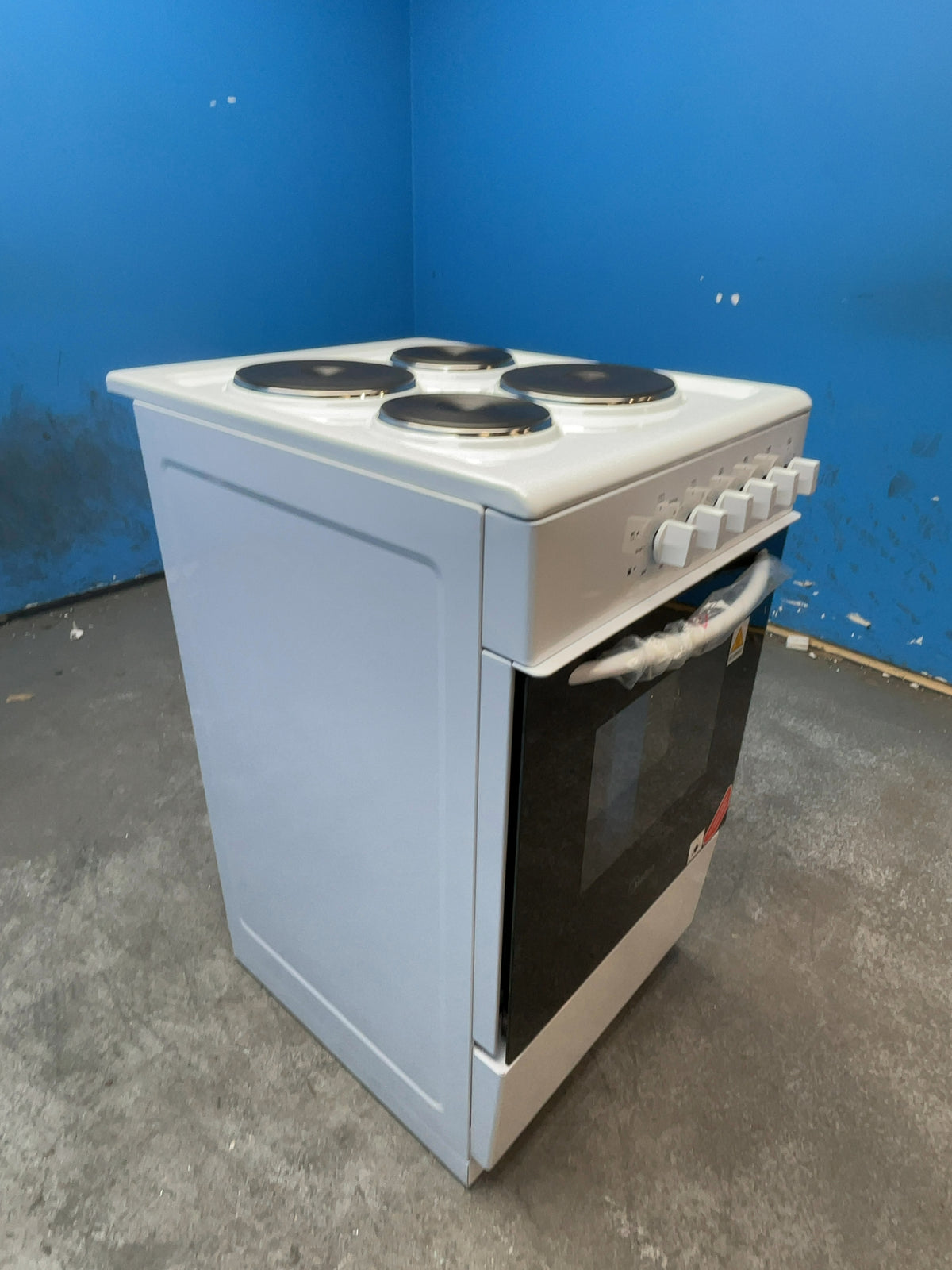 #GRC-167-362 - Midea 50cm Electric Cooker – Solid Plate Hob, Integrated Grill, White