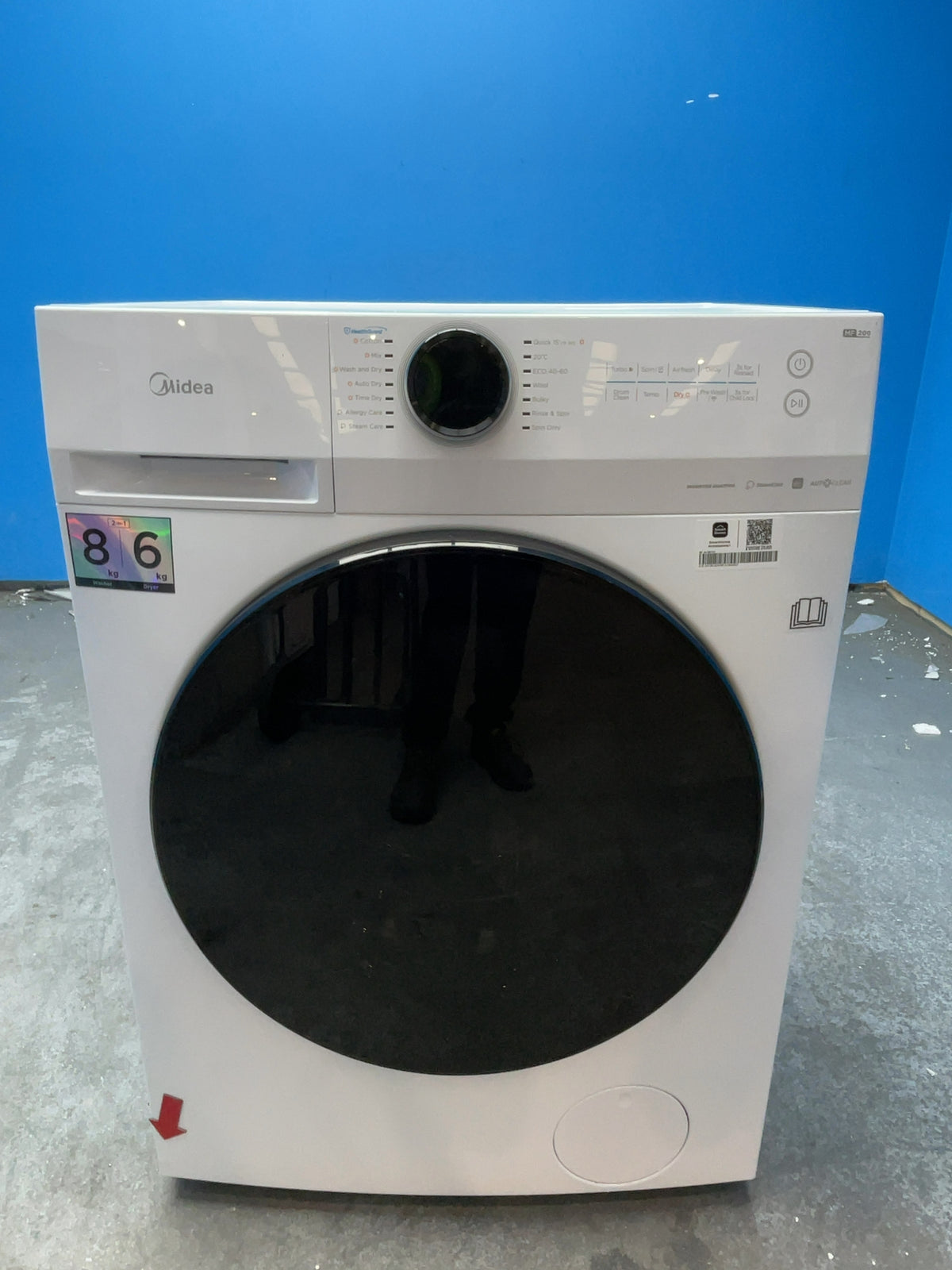 #GRC-167-370 - Midea 8kg/6kg 1400rpm Washer Dryer – Wi-Fi Connected, Steam Care, Slim 47cm Depth, White