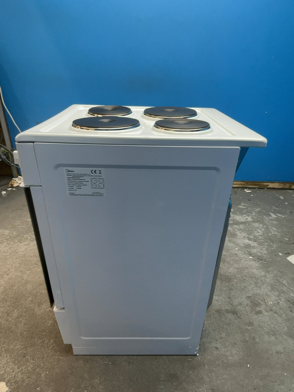 #GRC-167-374 - Midea 50cm Electric Cooker – Solid Plate Hob, Integrated Grill, White