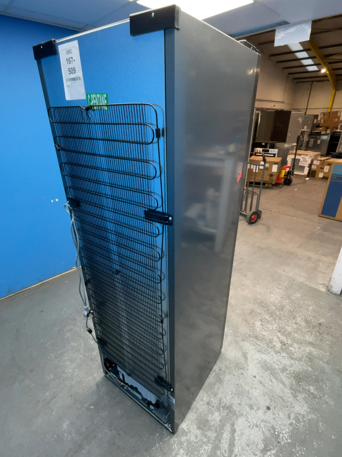 #GRC-167-509 - Hotpoint Tall Upright Freezer – 286L Capacity, No Frost, Dark Inox
