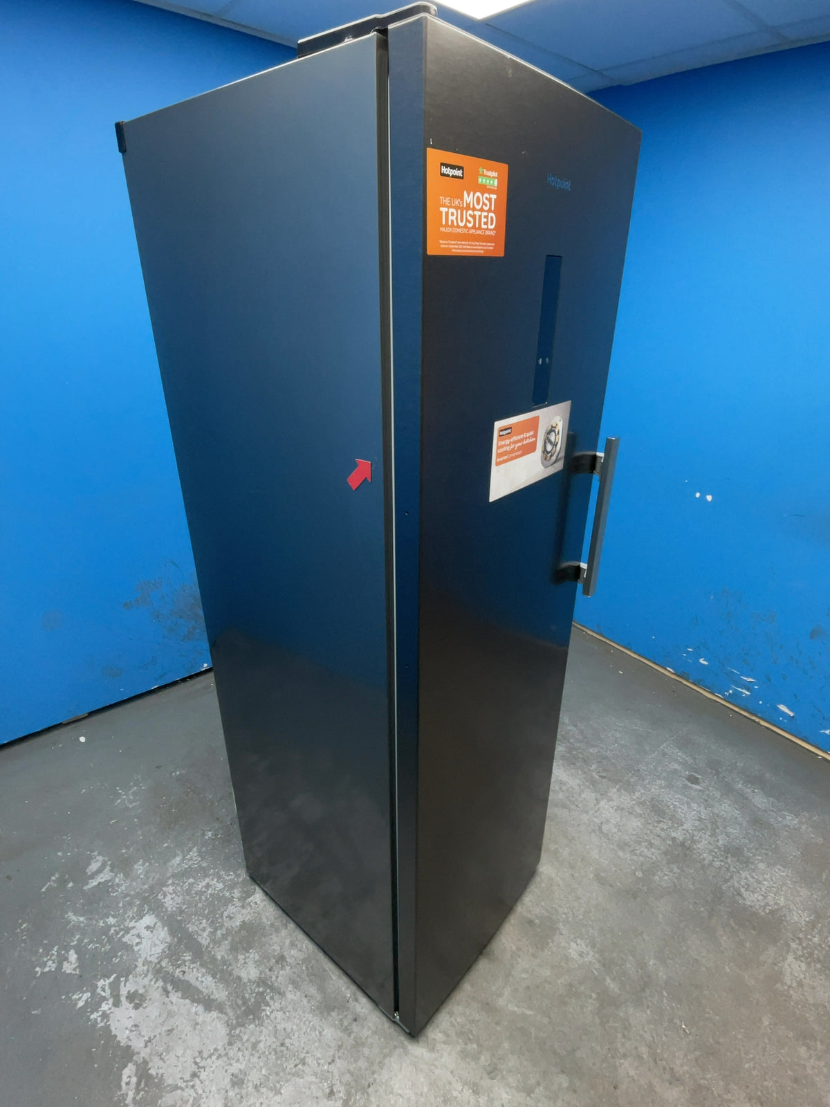 #GRC-167-509 - Hotpoint Tall Upright Freezer – 286L Capacity, No Frost, Dark Inox