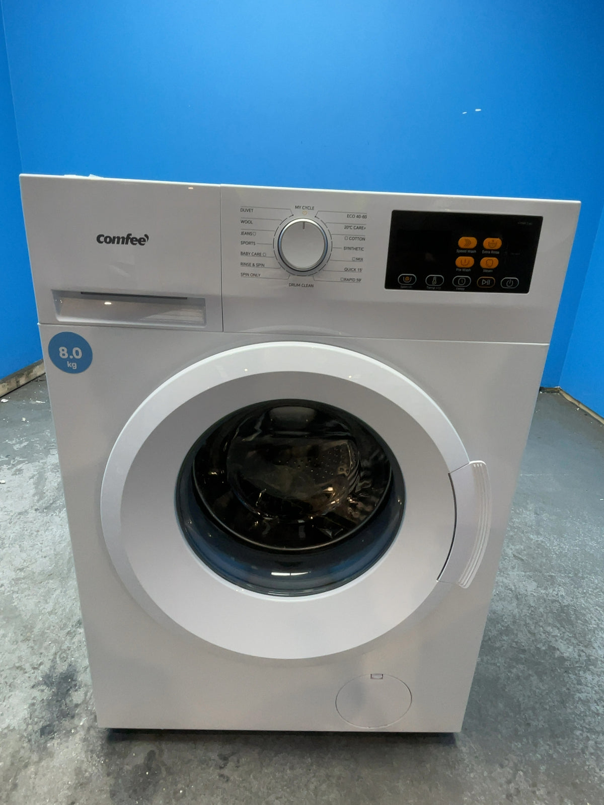 #GRC-168-005 - Comfee 8kg 1400rpm Washing Machine – Steam Clean, 15 Programmes & Delay Start