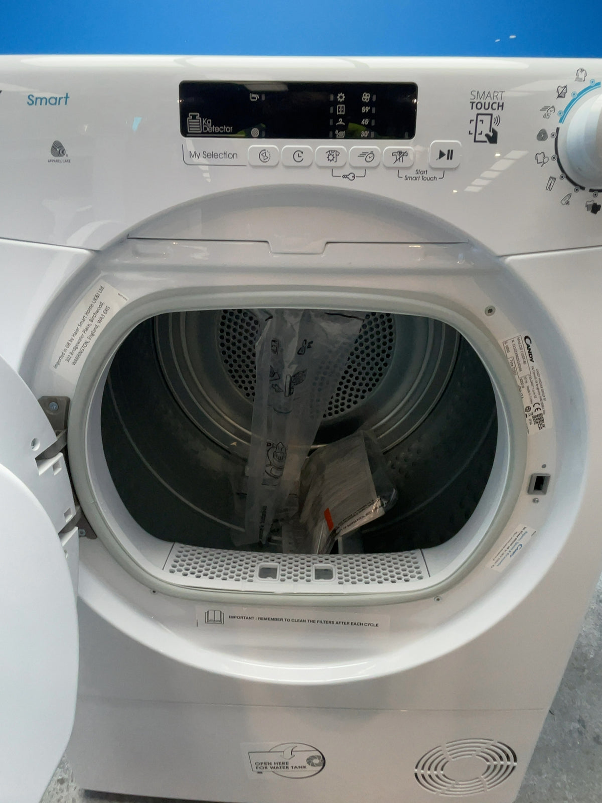 #GRC-168-181 - Candy Smart 10kg Condenser Tumble Dryer – Sensor Drying, White, G Energy Rating