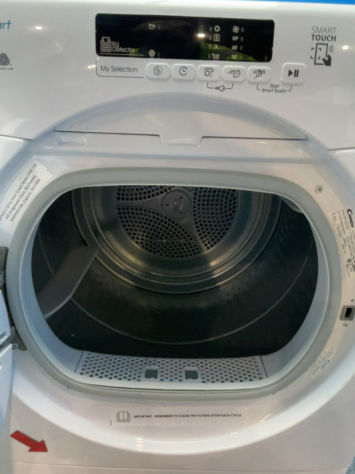 #GRC-168-194 - Candy Smart 10kg Condenser Tumble Dryer – Sensor Drying, White, G Energy Rating
