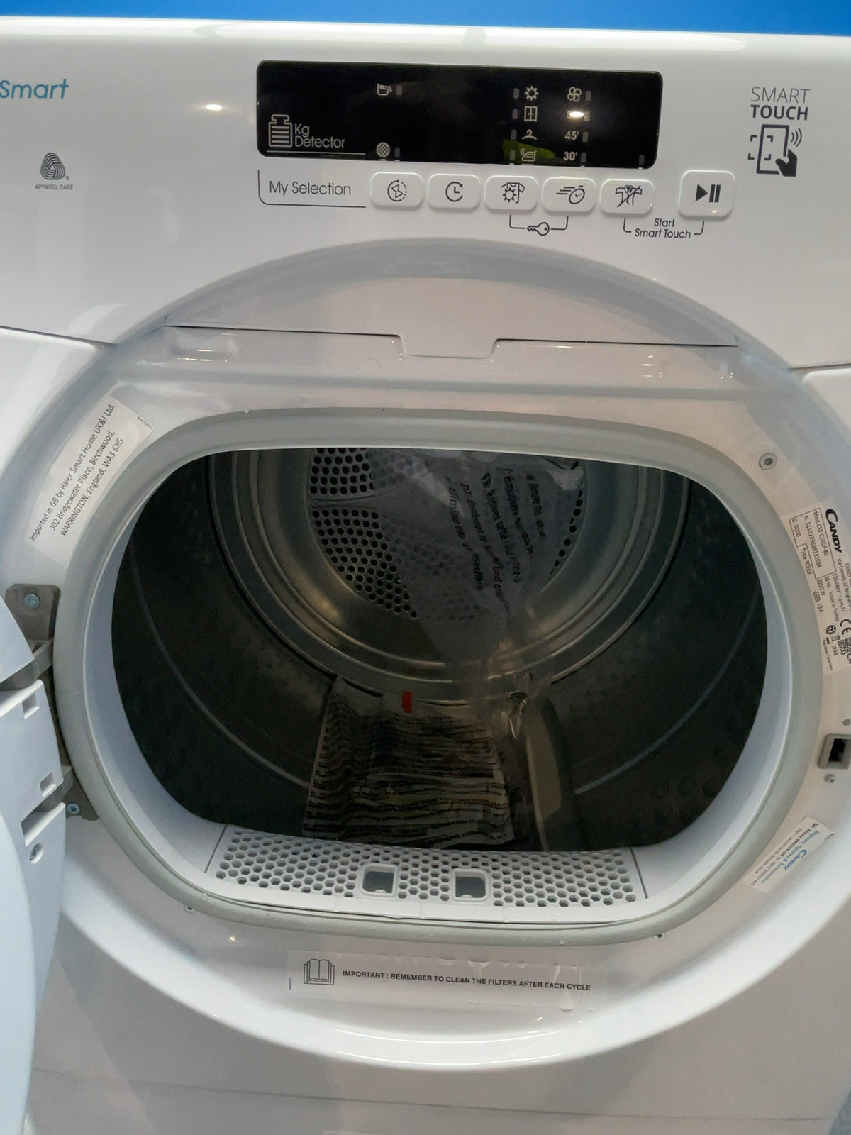 #GRC-168-201 - Candy Smart 10kg Condenser Tumble Dryer – Sensor Drying, White, G Energy Rating