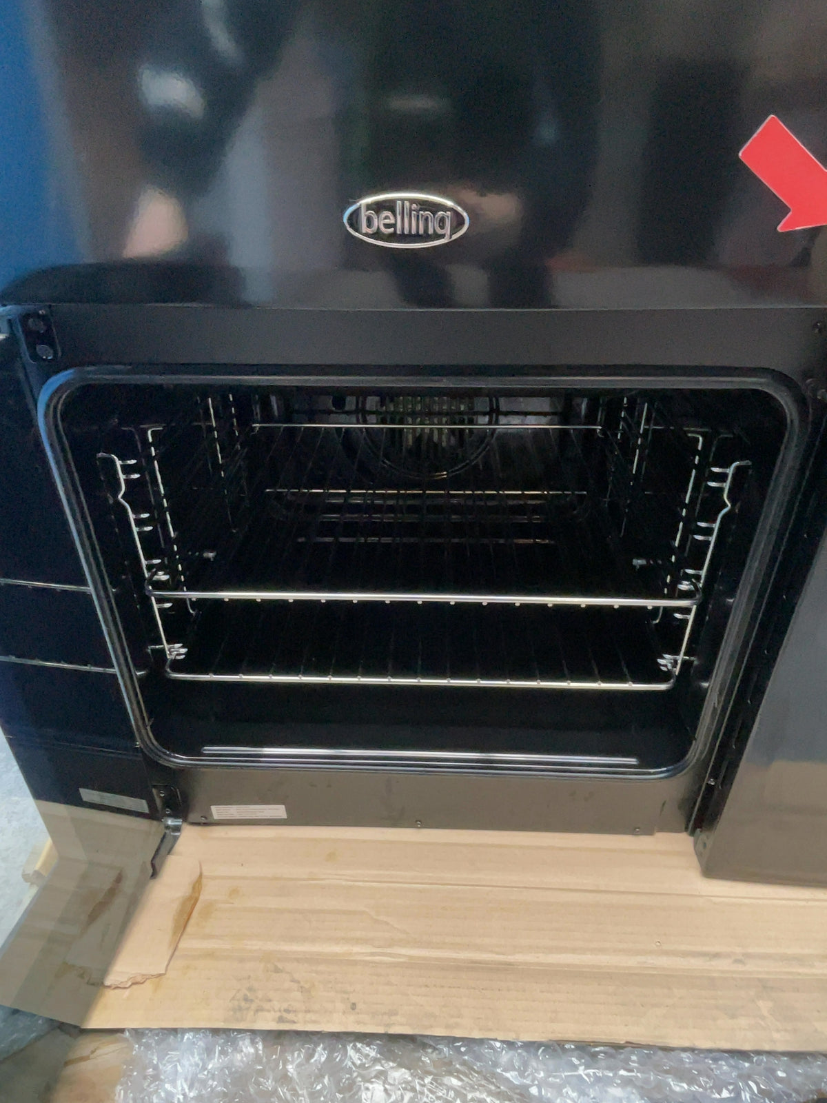 #GRC-168-570 - Belling Farmhouse 90cm Electric Induction Range Cooker – 174L Capacity, 5 Zone Hob, AirFry, Black