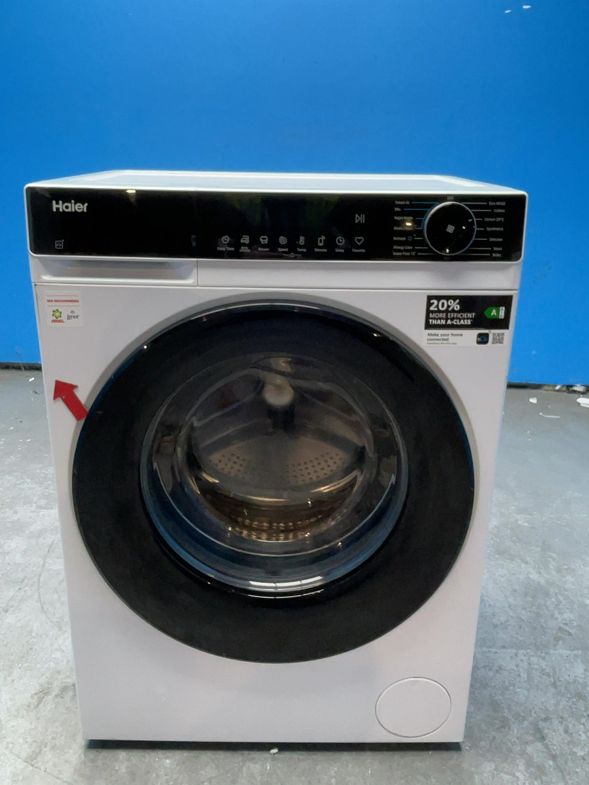 #GRC-168-607 - Haier 9kg 1400rpm Washing Machine – Steam Function, WiFi Connected, White
