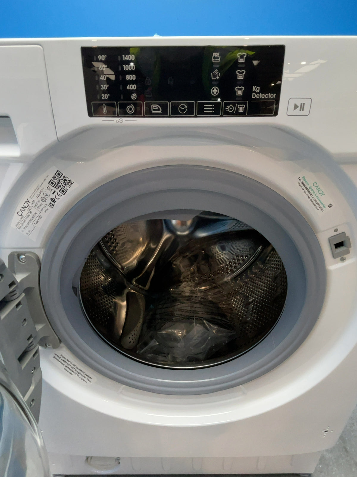 #GRC-168-703 - Candy 8kg 1400rpm Integrated Washing Machine – Inverter Motor, White