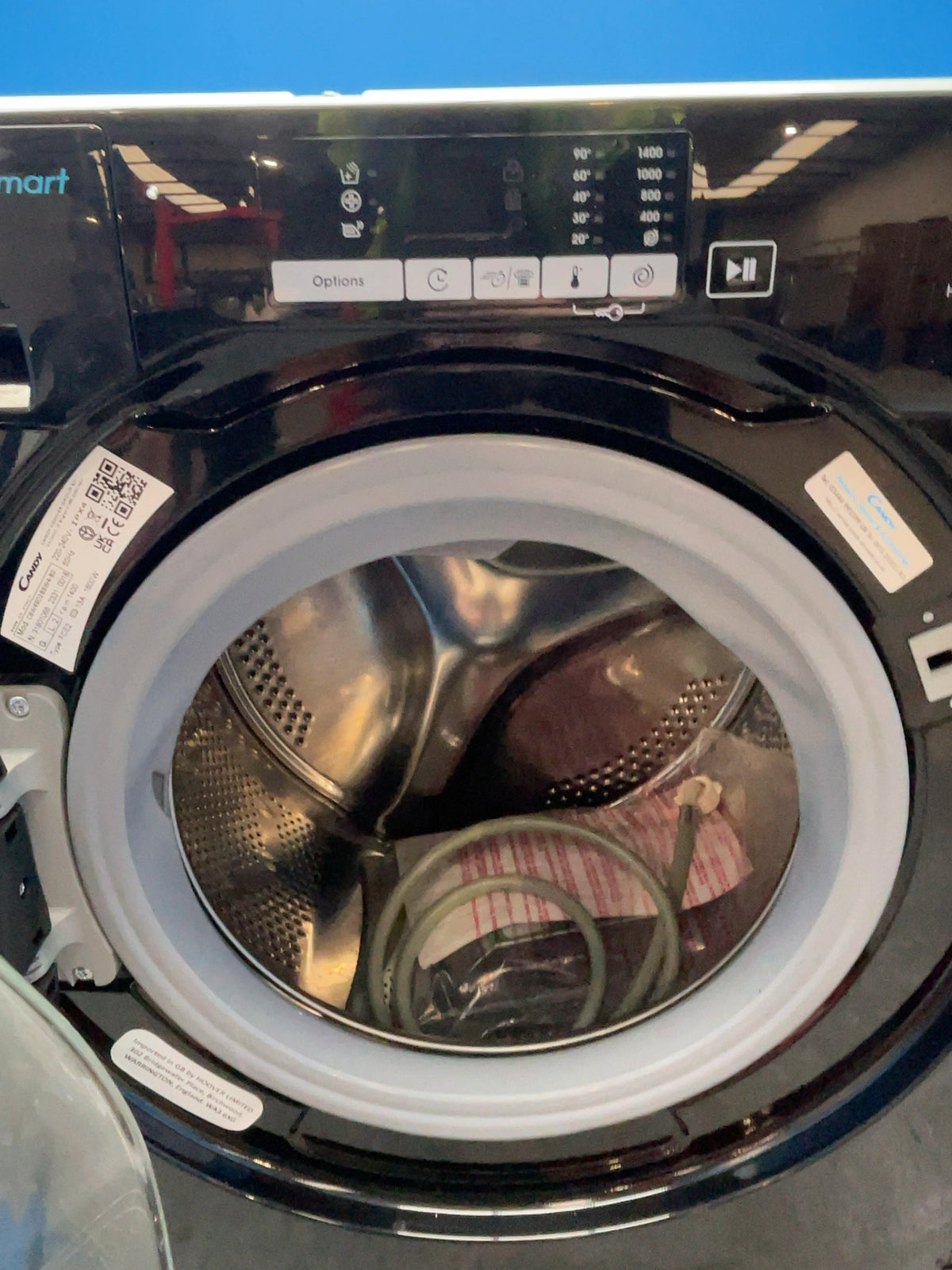 #GRC-168-714 - Candy Integrated 9kg 1400rpm Washing Machine – KG Detector, Rapid Washes, Black