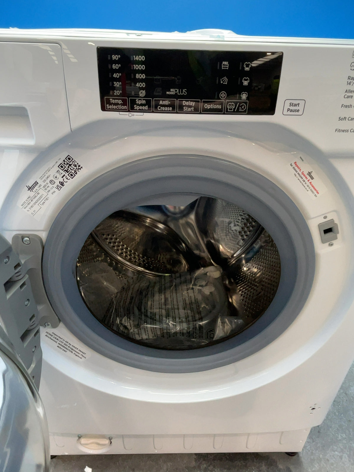 #GRC-168-755 - Hoover H-WASH 300 8kg 1400rpm Integrated Washing Machine – KG Mode Sensor, White