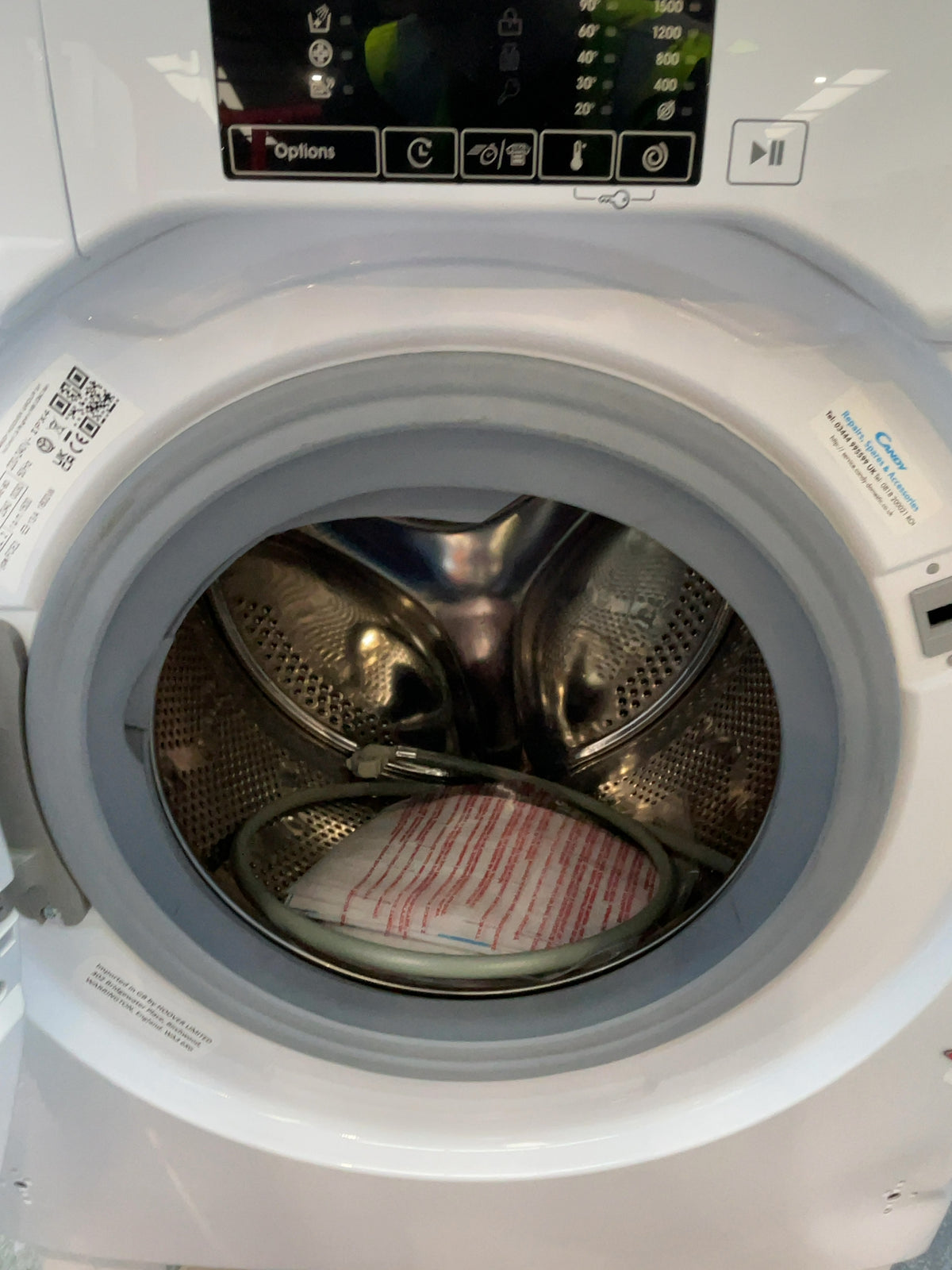 #GRC-168-759 - Candy CBW 57D1XE-80 7kg Integrated Washing Machine – 1500rpm, KG Detector, Steam Function, White
