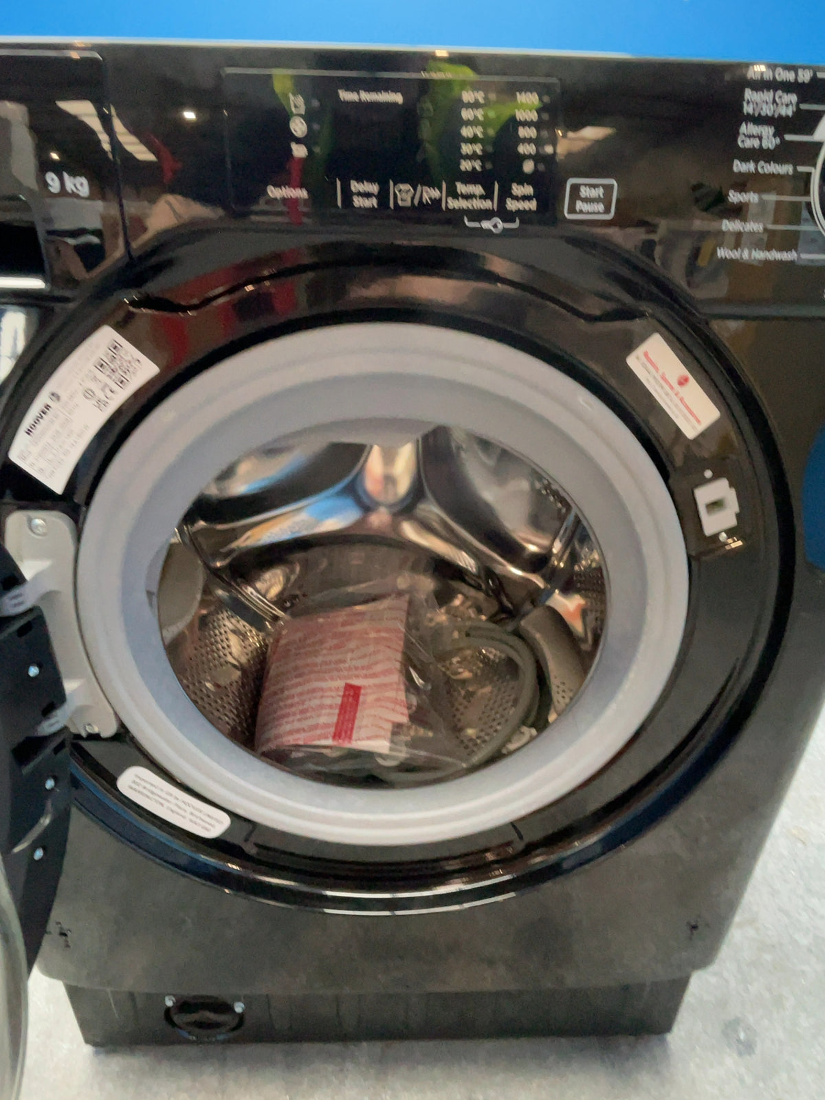 #GRC-168-764 - Hoover 9kg 1400rpm Integrated Washing Machine – Hygiene Programme, Black