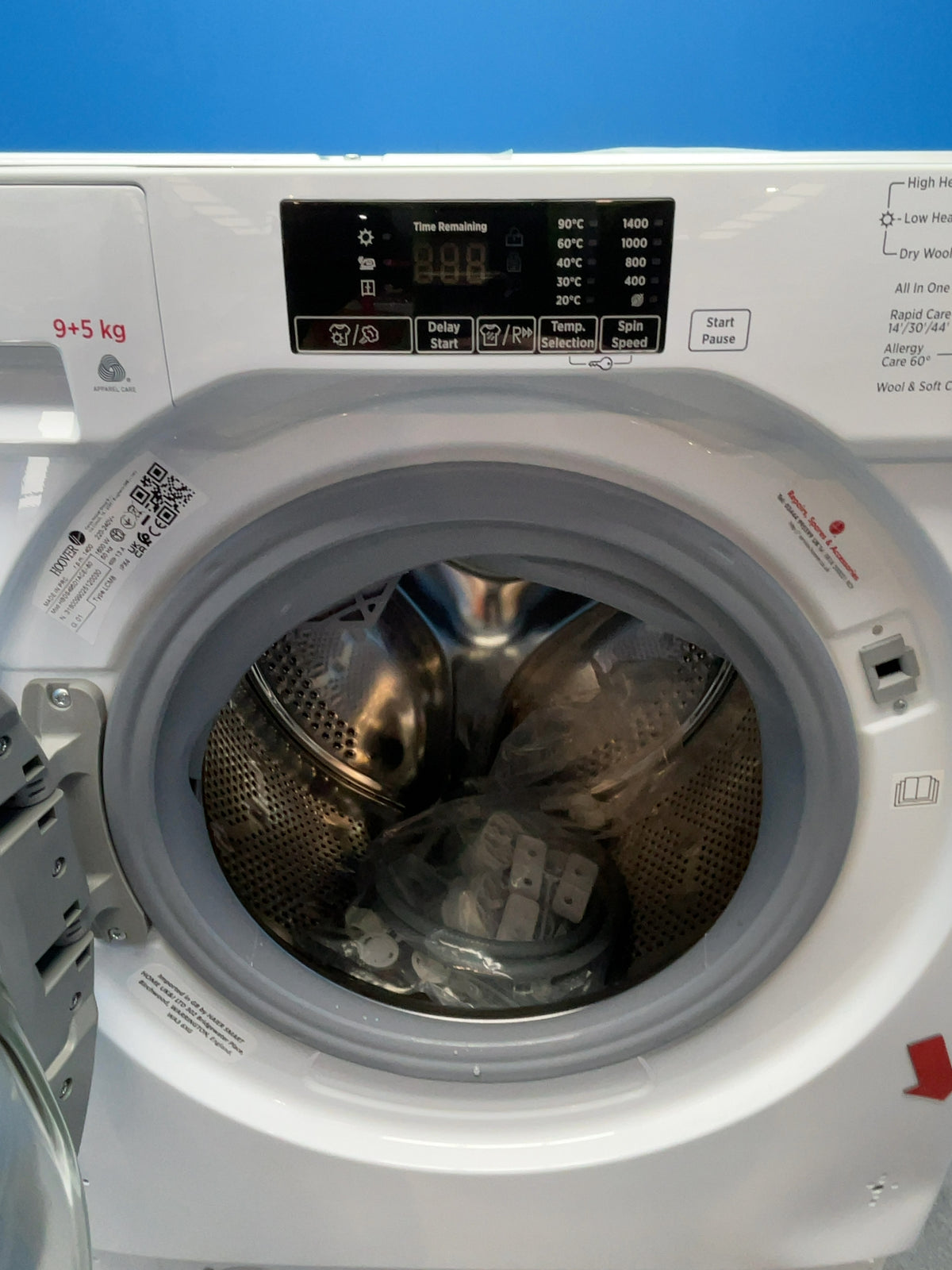#GRC-168-774 - Hoover H-WASH 300 Integrated Washer Dryer – 9kg Wash / 5kg Dry, 1400rpm, Steam Function, White