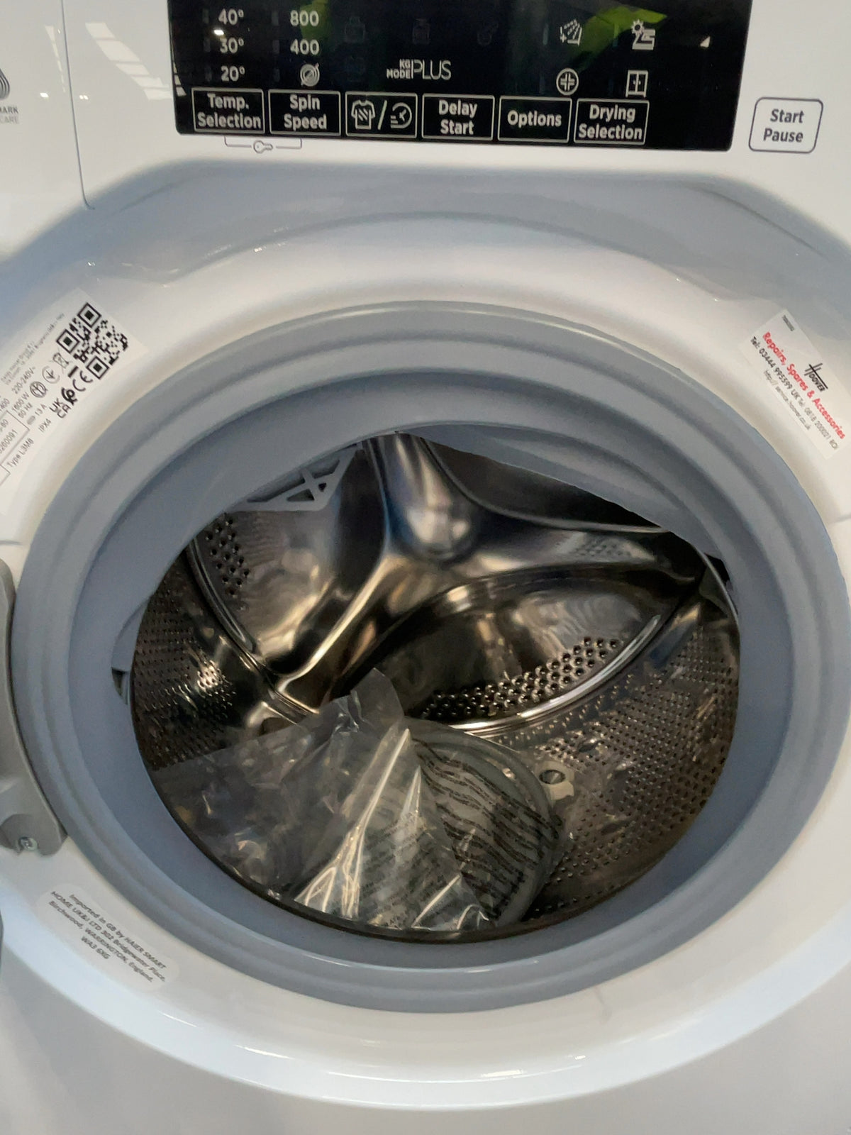 #GRC-168-802 - Hoover H-WASH 300 PRO Integrated Washer Dryer – 8kg/5kg, 1400rpm, Inverter Motor, Steam Care, White